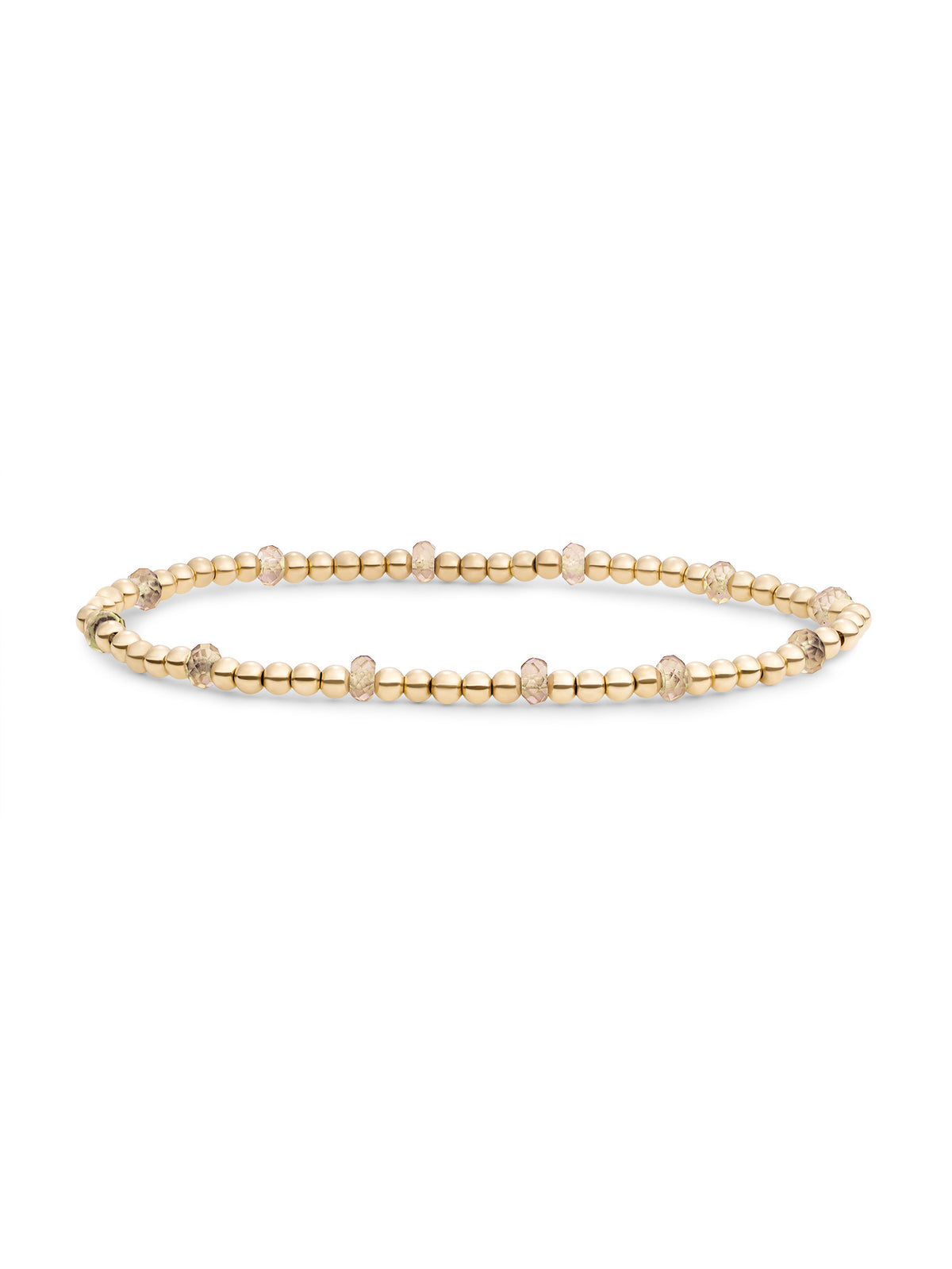 Reverse Roundel Armband Light Gold Citrine Quartz - Gold Plated
