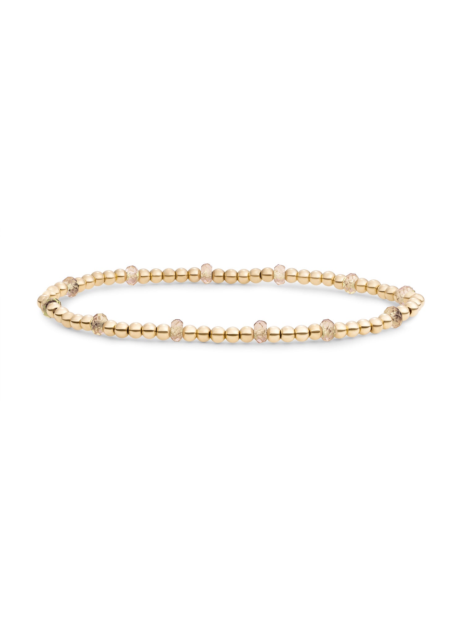 Reverse Roundel Armband Light Gold Citrine Quartz - Gold Plated