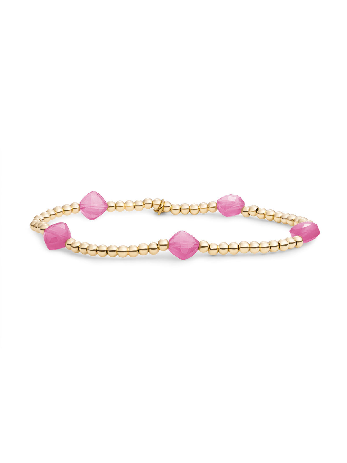 Cushion Cut Armband Candy Jade - Gold Plated