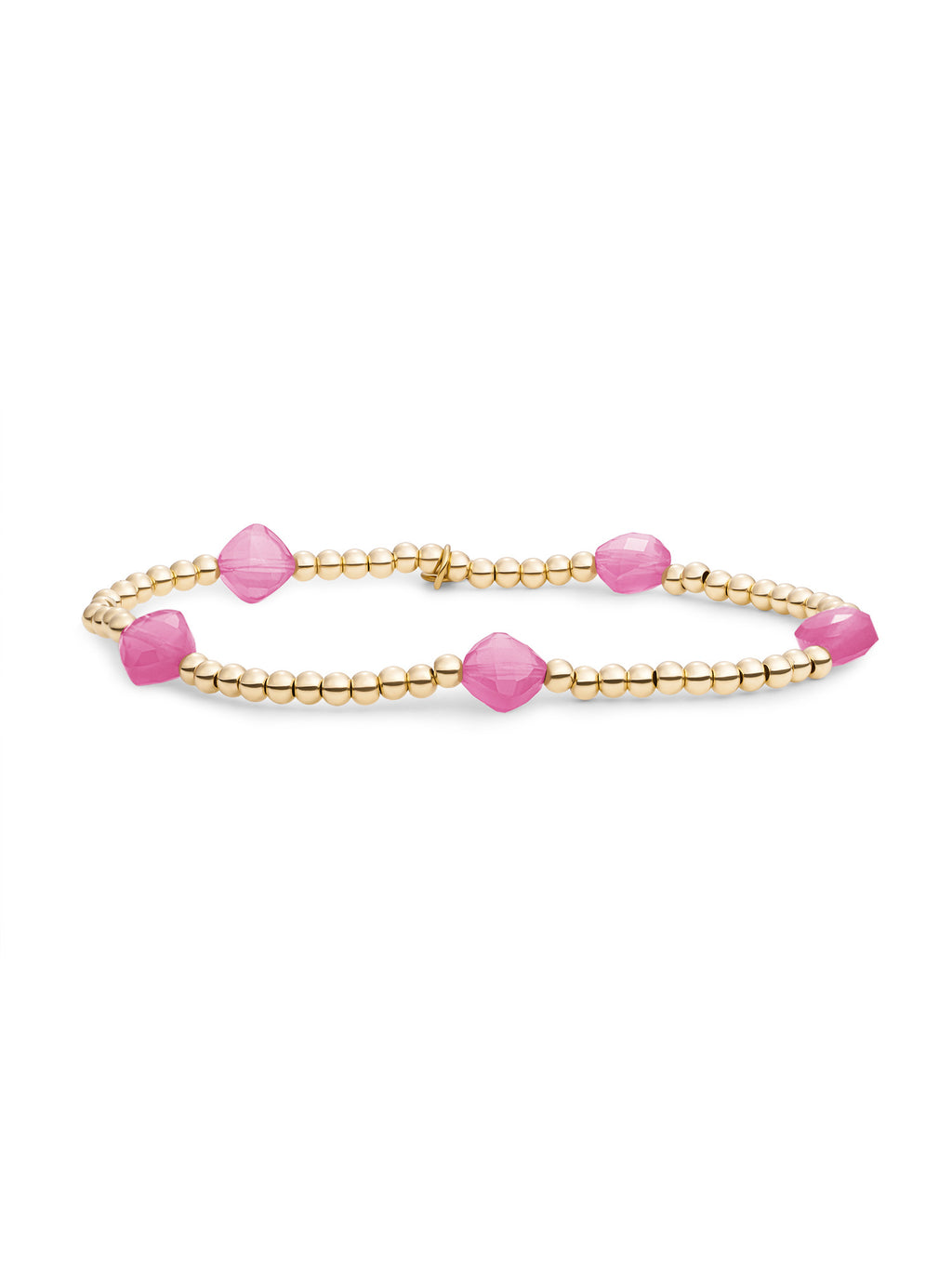 Cushion Cut Armband Candy Jade - Gold Plated