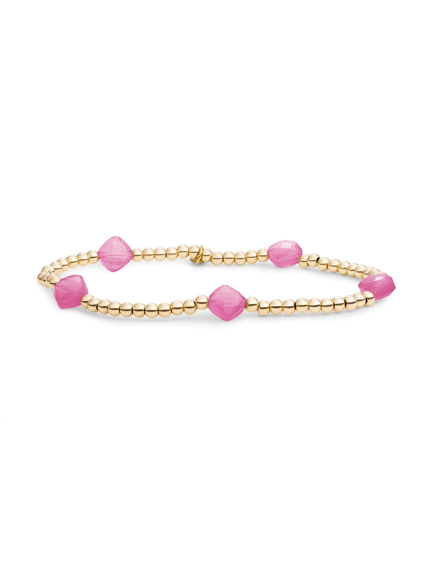 Cushion Cut Armband Candy Jade - Gold Plated