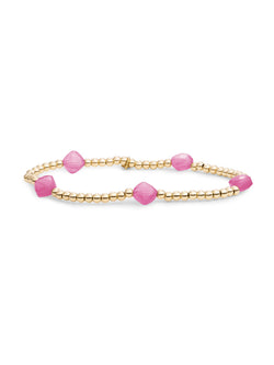 Cushion Cut Armband Candy Jade - Gold Plated