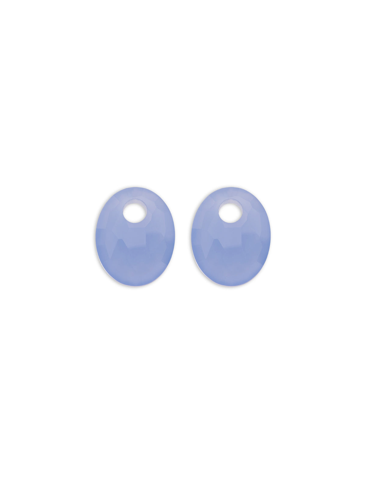 Oorbel Edelstenen Small Oval Milky Blue Jade - Oorbel Edelstenen Small Oval Milky Blue Jade