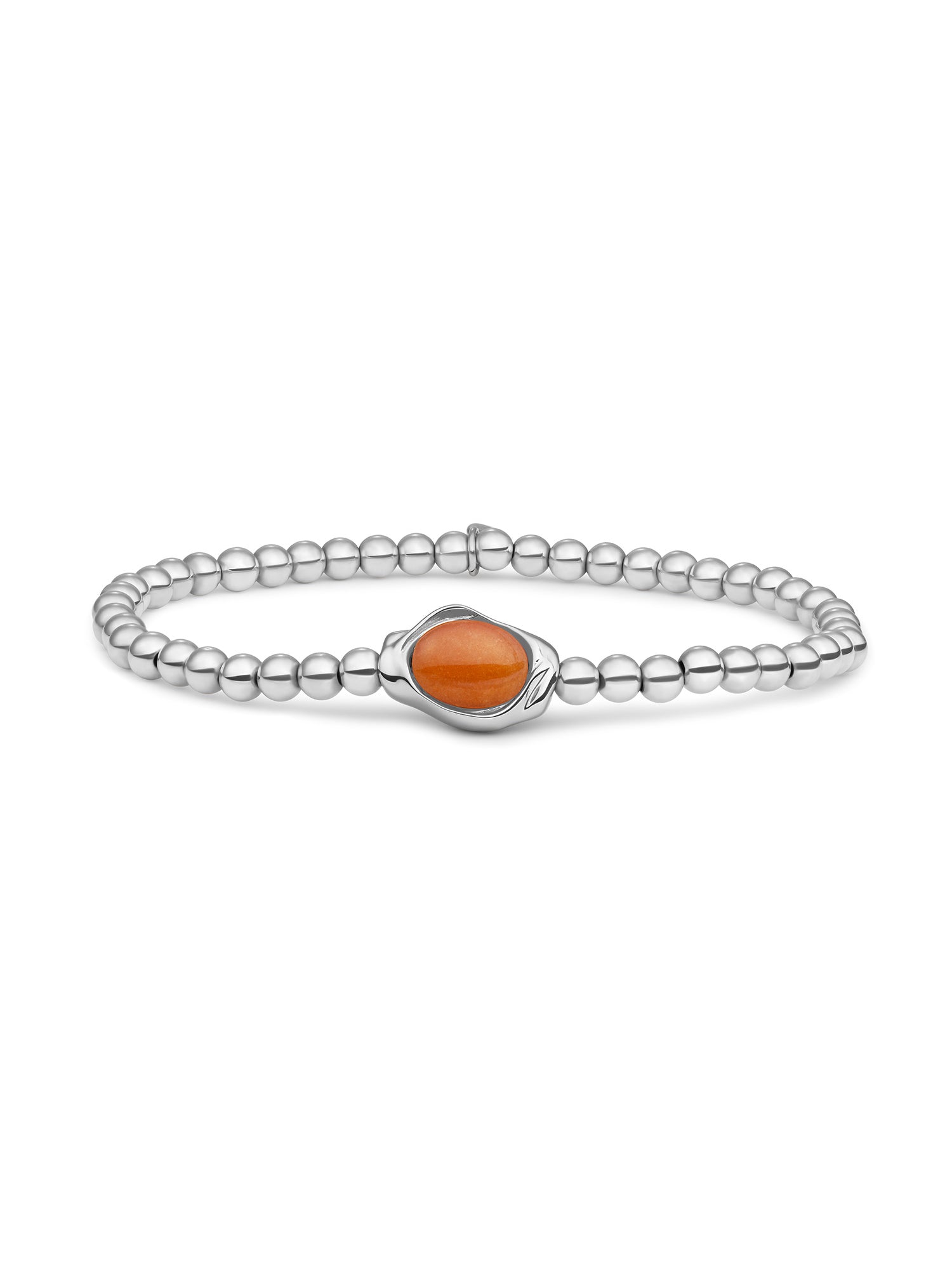Flow Armband Red Aventurine - Rhodium Plated