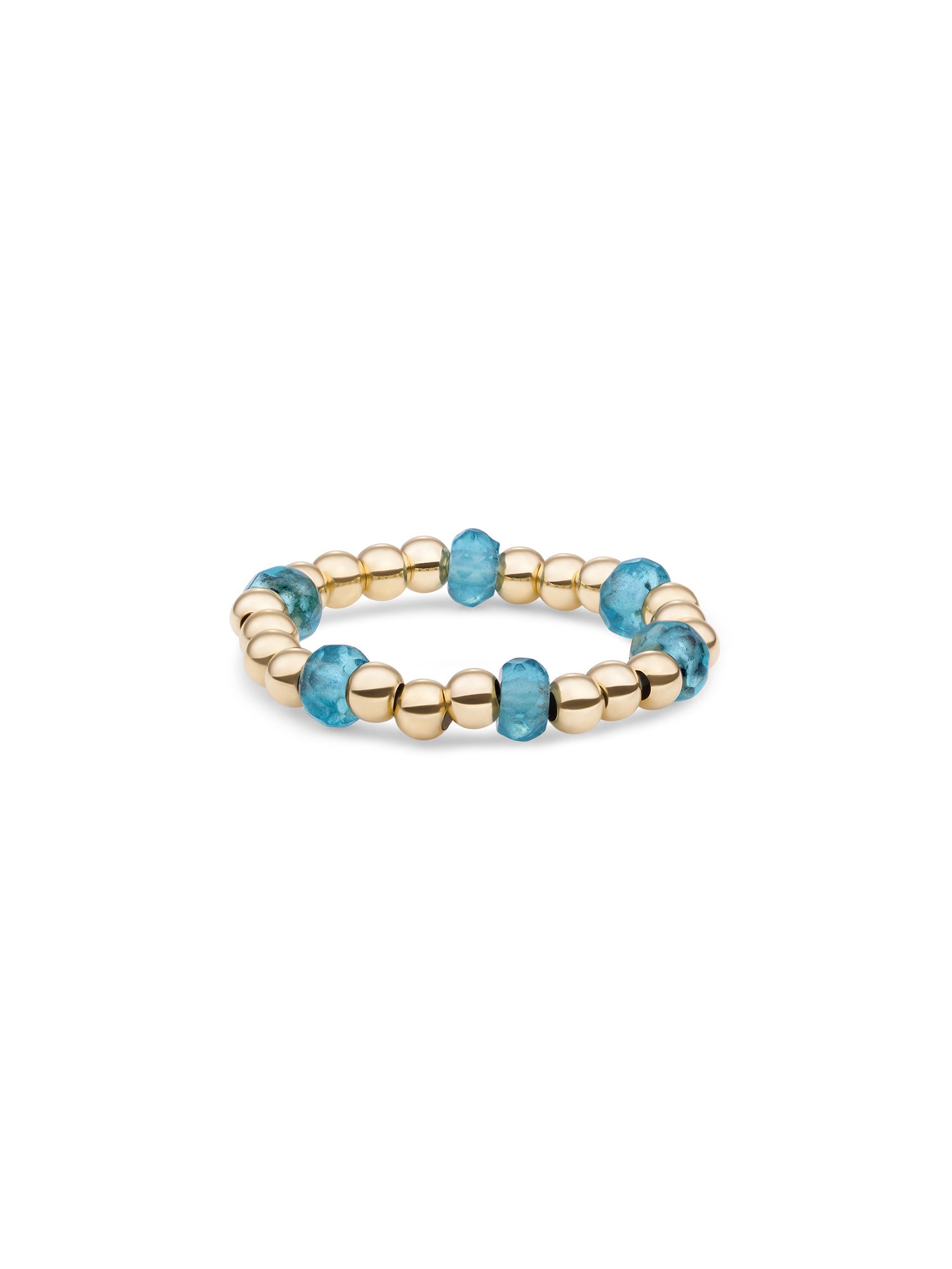 Kralen Ring Facet Roundel Turquoise Quartz - Kralen Ring Facet Roundel Turquoise Quartz