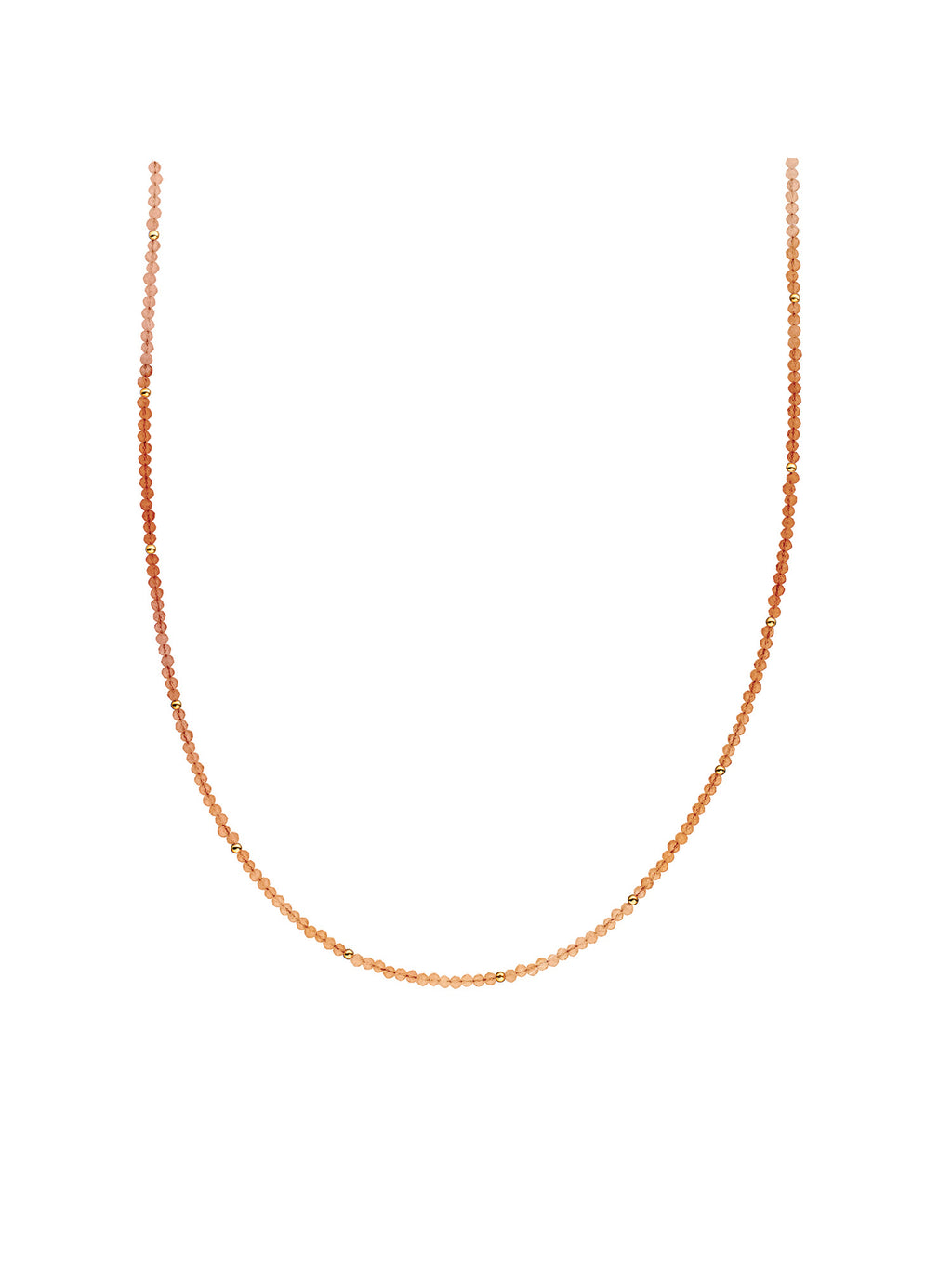 Kralen Ketting 2mm Red Aventurine 42cm +2cm - Gold Plated