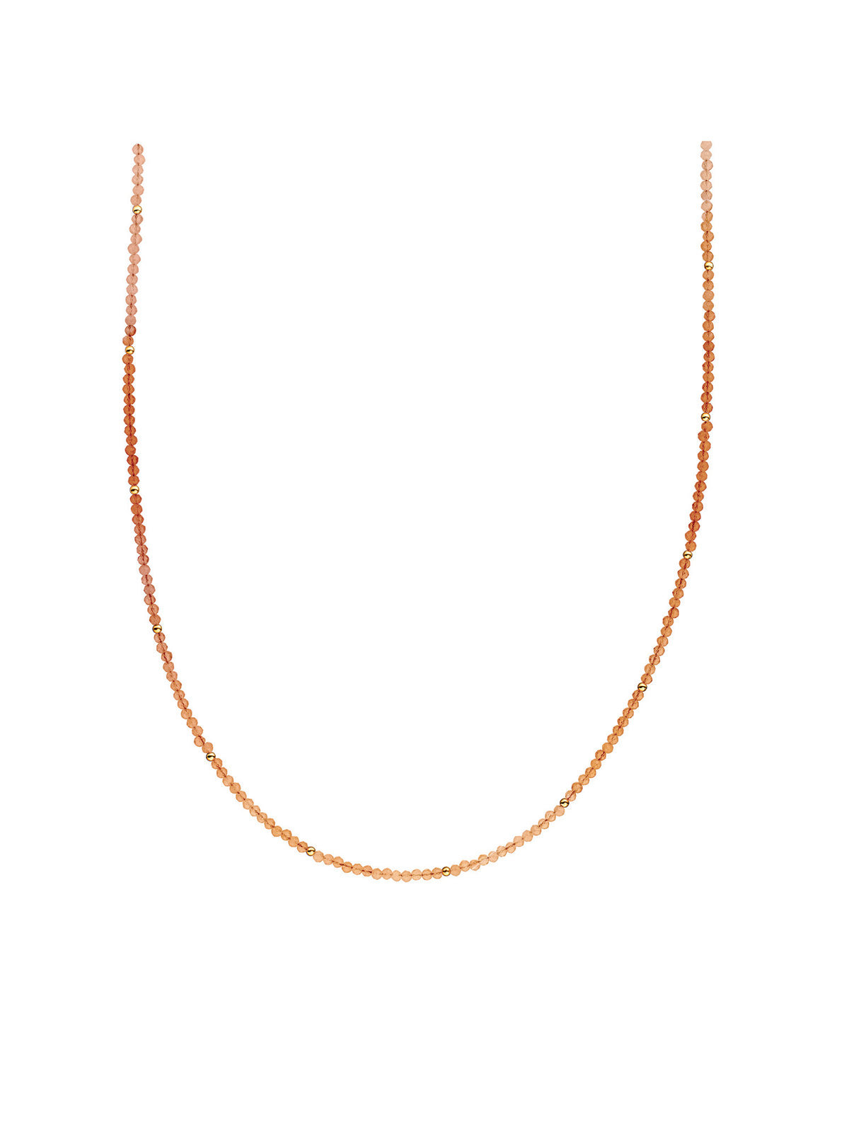 Kralen Ketting 2mm Red Aventurine 42cm +2cm - Gold Plated