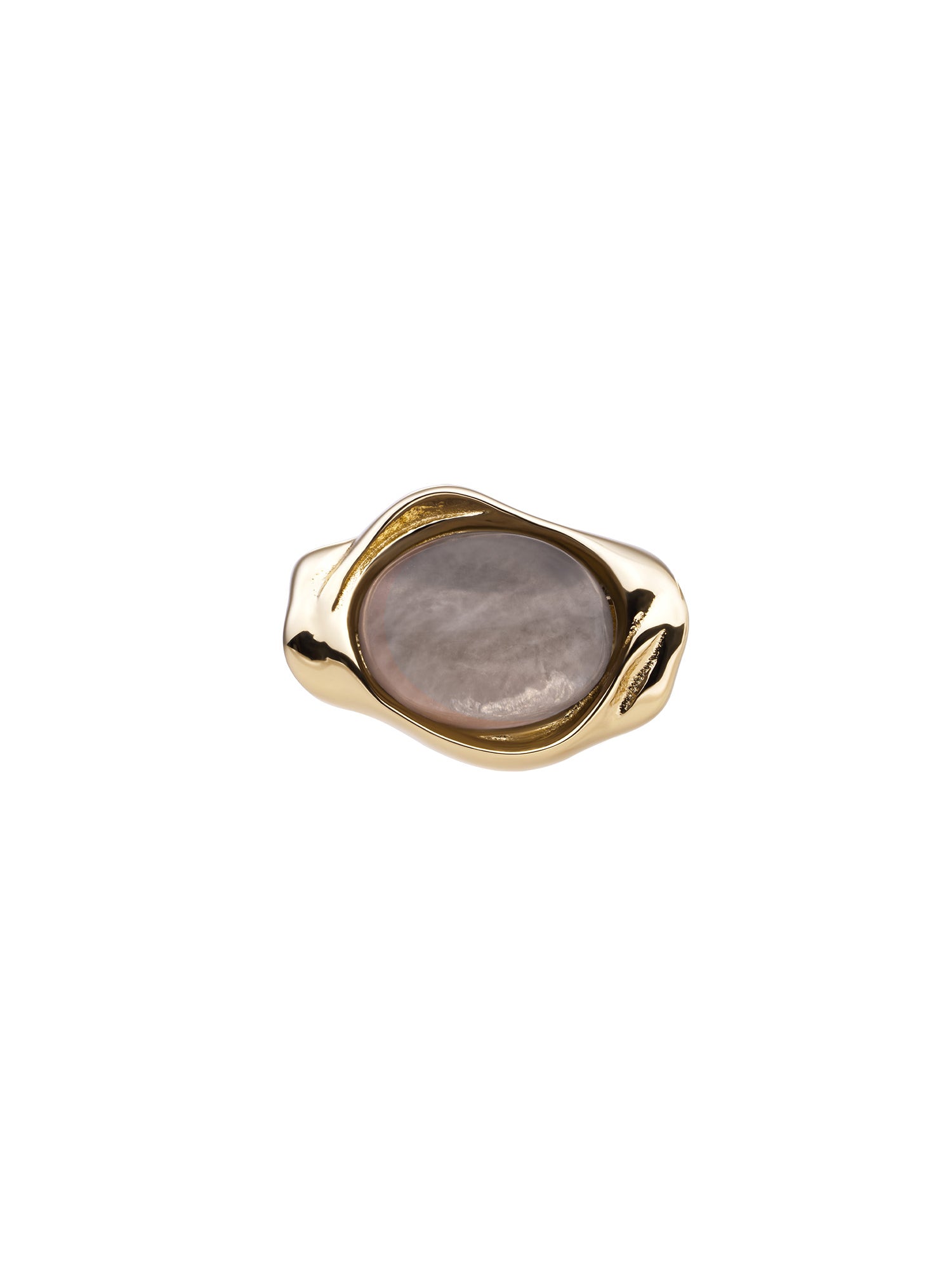 Flow Pendant Smoky Quartz - Gold Plated