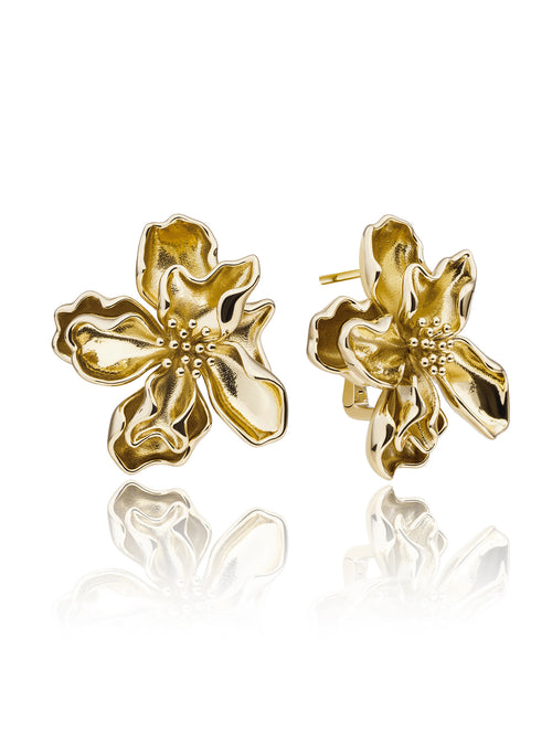 Botanic Push Back Oorbellen - Gold Plated