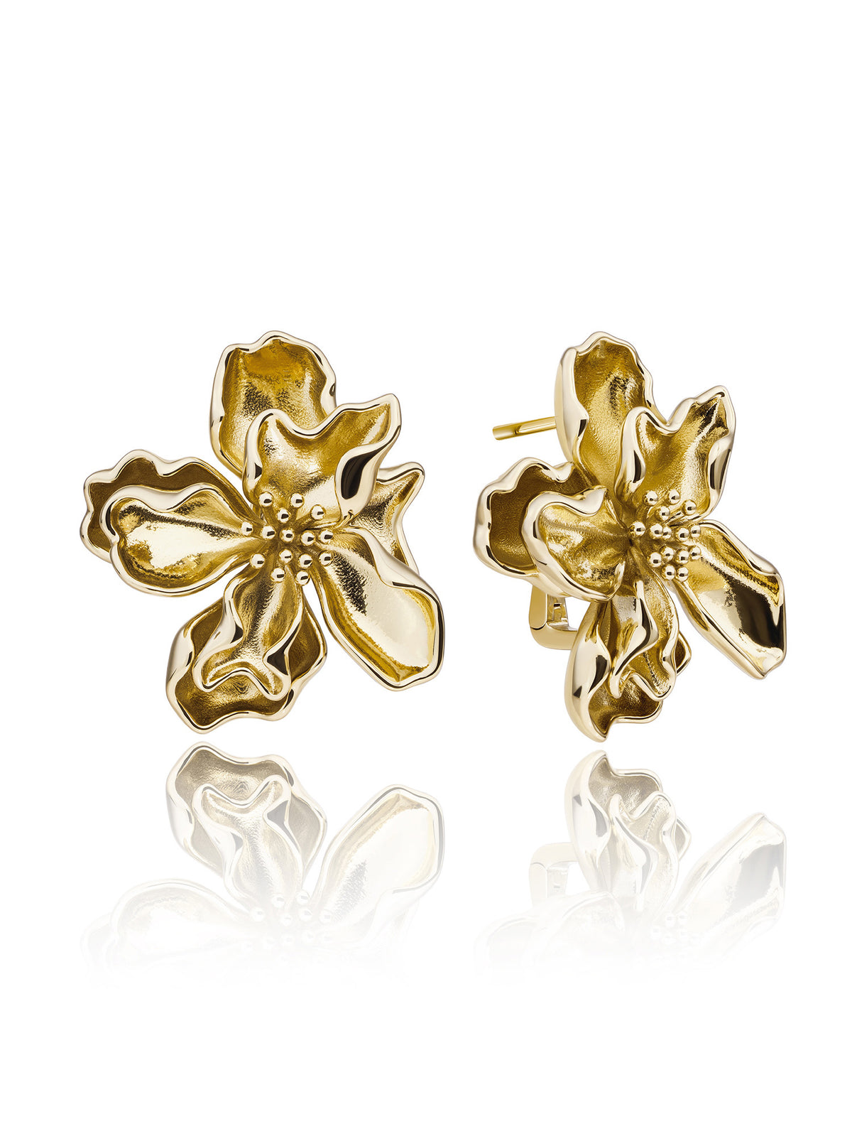 Botanic Push Back Oorbellen - Gold Plated