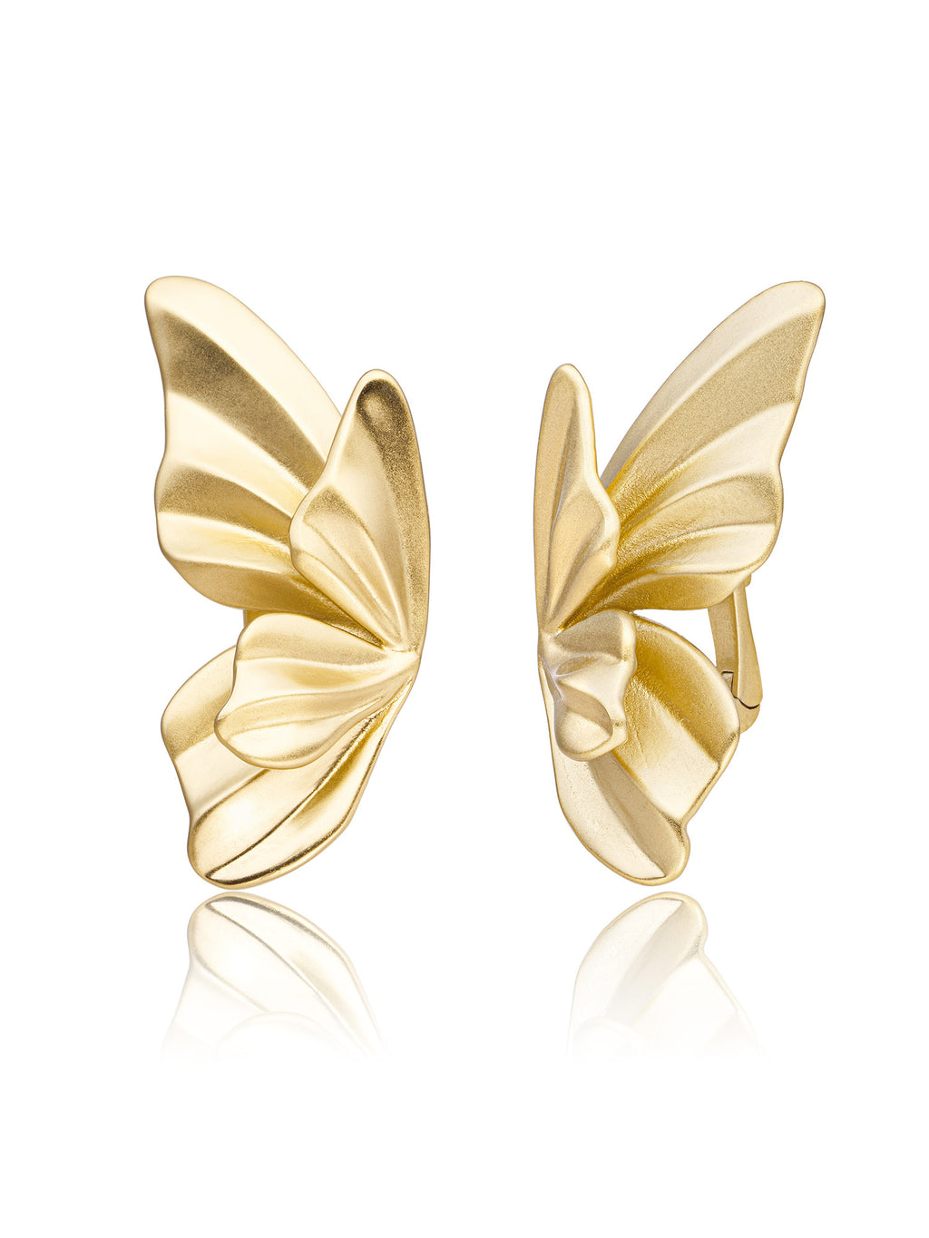 Butterfly Push Back Oorbellen - Gold Plated