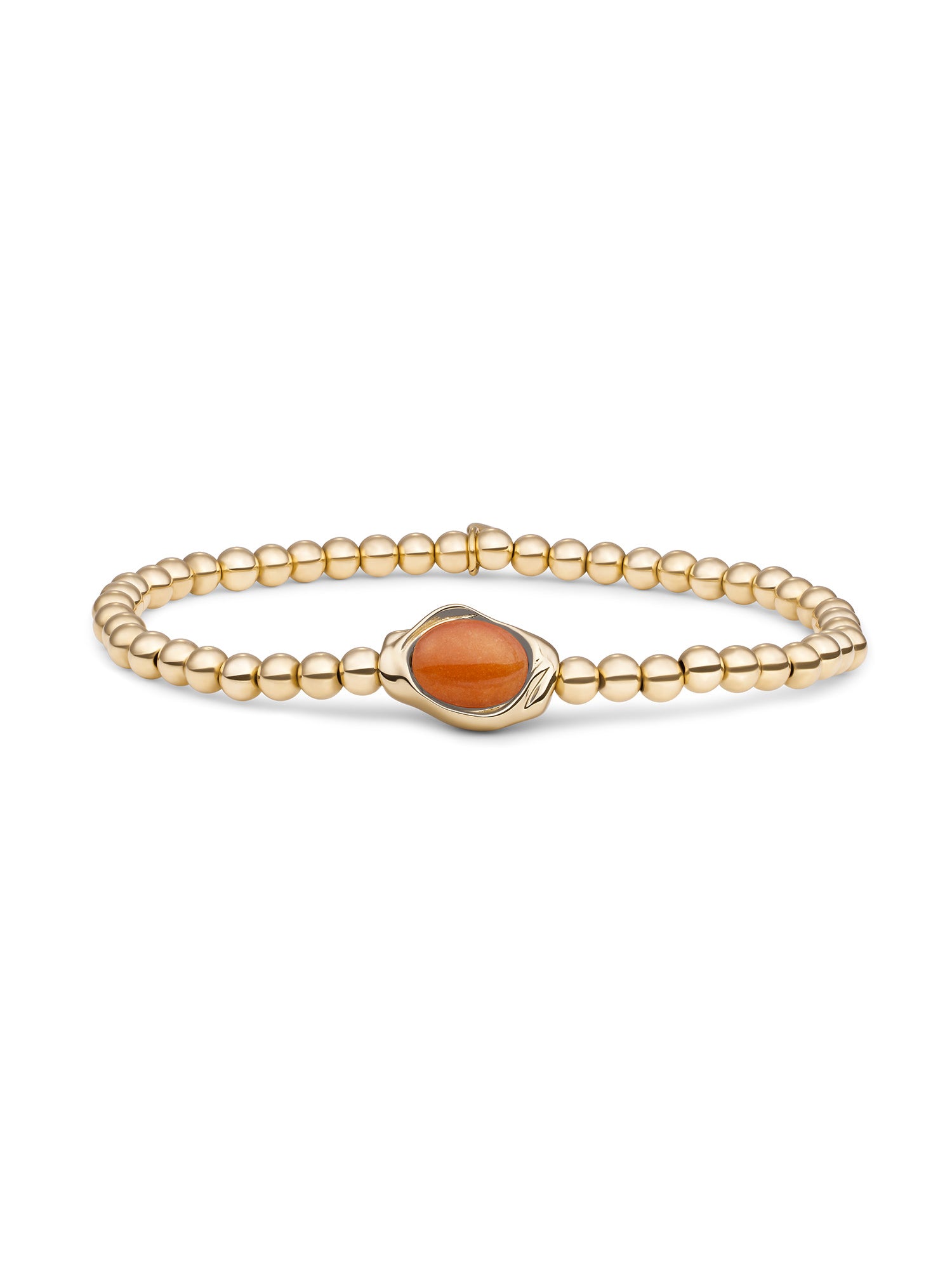 Flow Armband Red Aventurine - Gold Plated