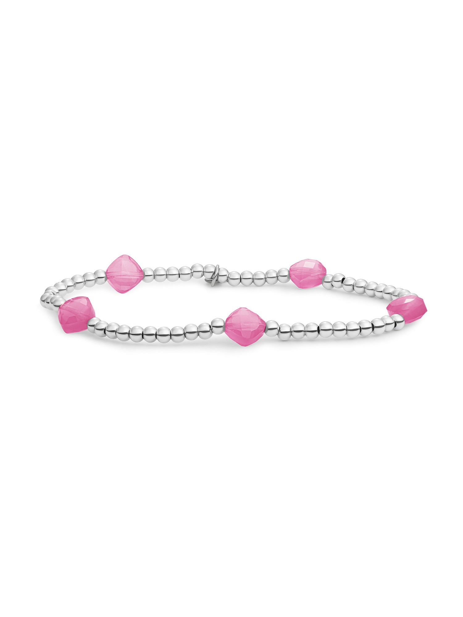 Cushion Cut Armband Candy Jade - Rhodium Plated