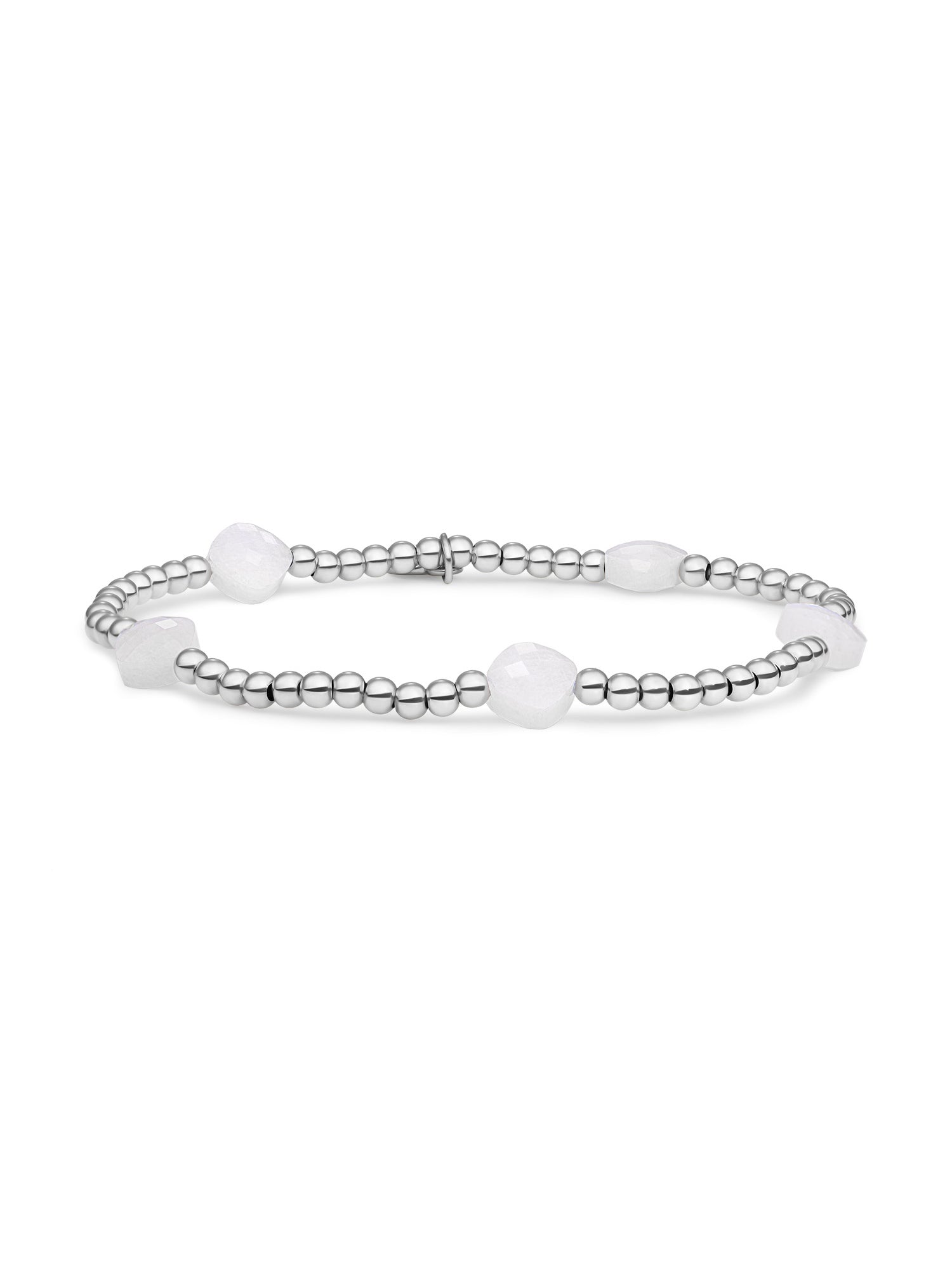 Cushion Cut Armband Moonstone - Rhodium Plated