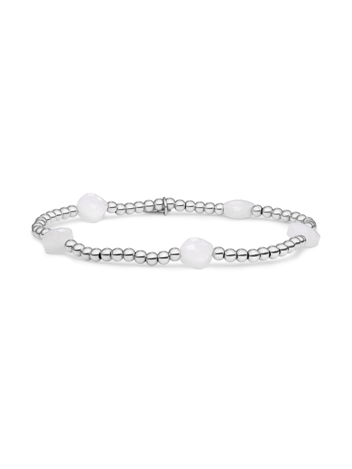 Cushion Cut Armband Moonstone - Rhodium Plated