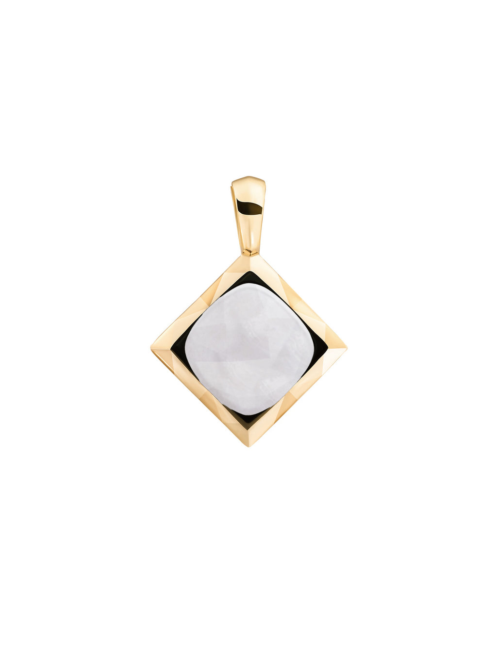 Cushion Cut Pendant Moonstone - Gold Plated
