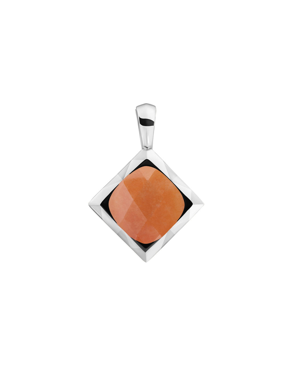 Cushion Cut Pendant Red Aventurine - Gold Plated