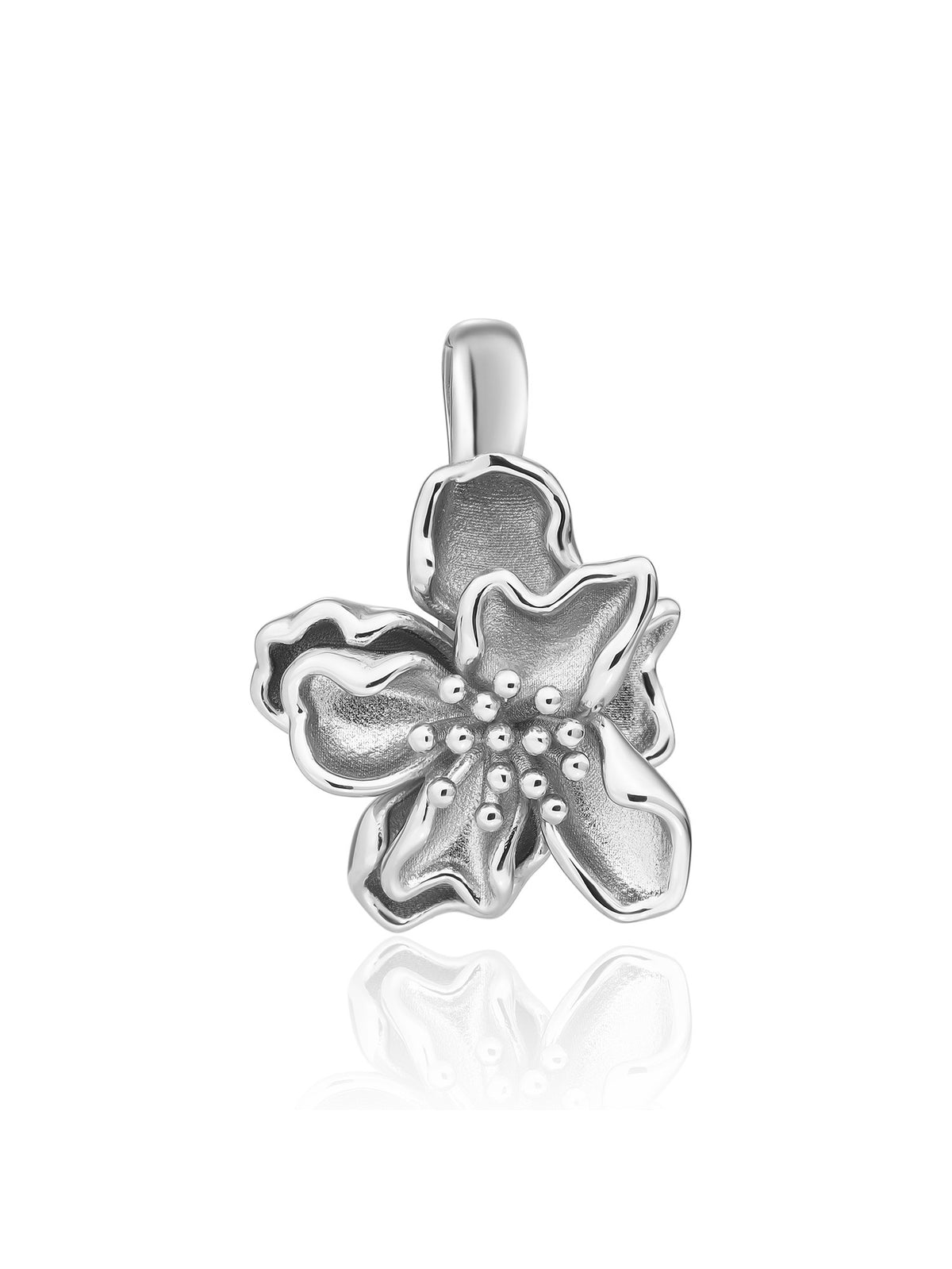 Botanic Clip Pendant - Rhodium Plated