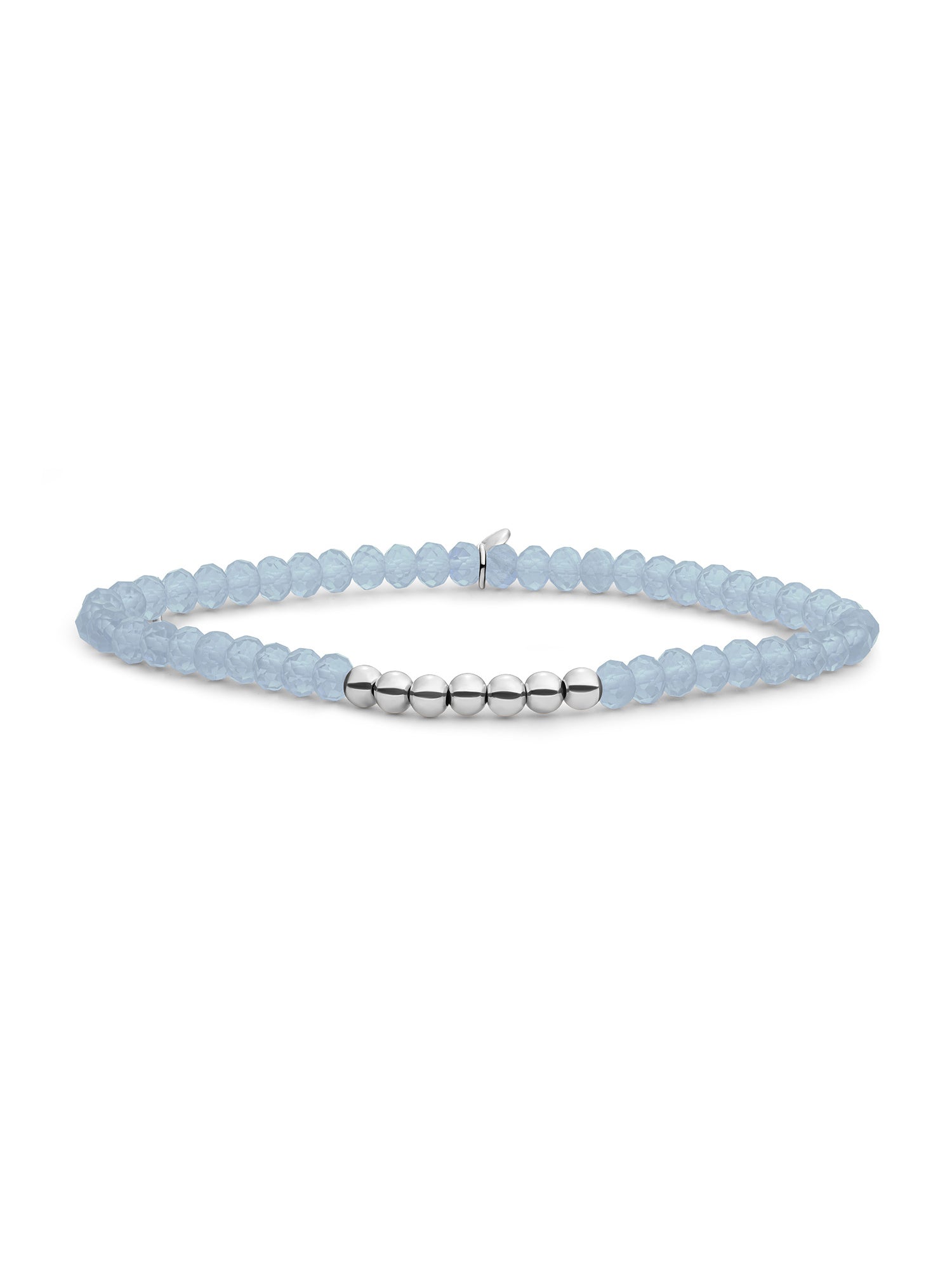 Reverse Universe Armband Milky Blue Jade - Rhodium Plated