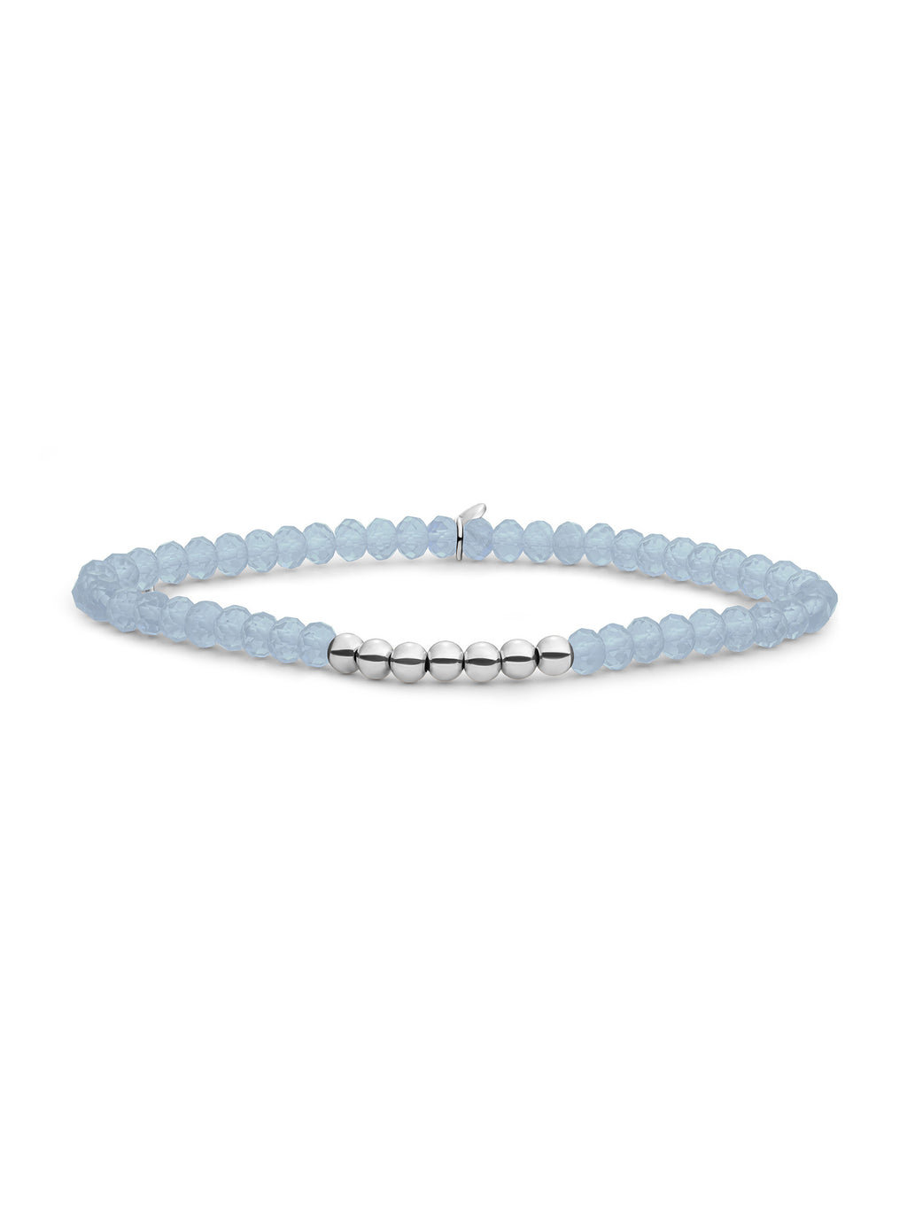 Reverse Universe Armband Milky Blue Jade - Rhodium Plated