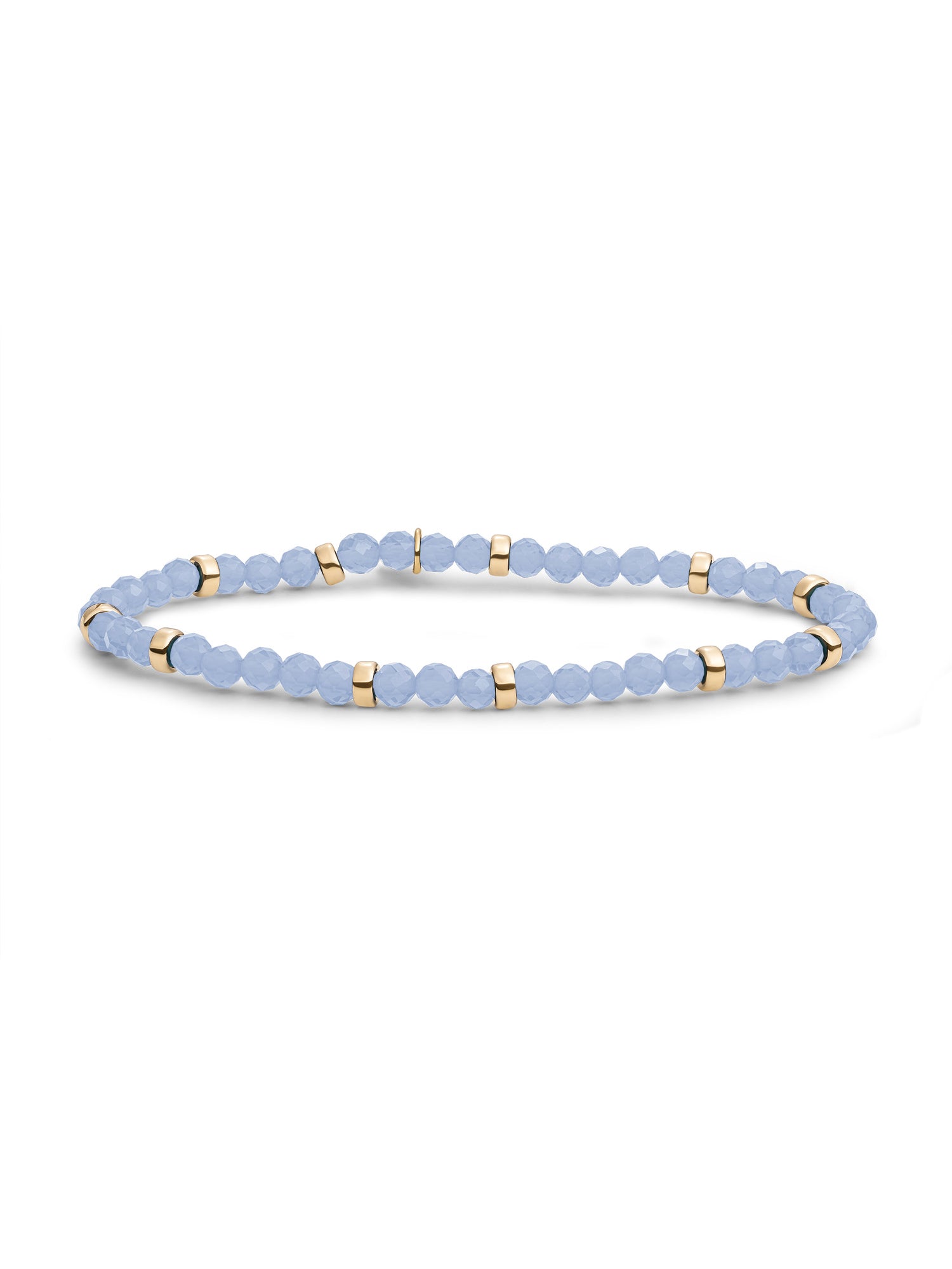 Roundel Interstellar Armband Milky Blue Jade - Gold Plated