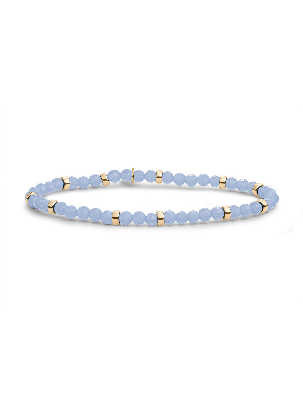 Roundel Interstellar Armband Milky Blue Jade - Gold Plated
