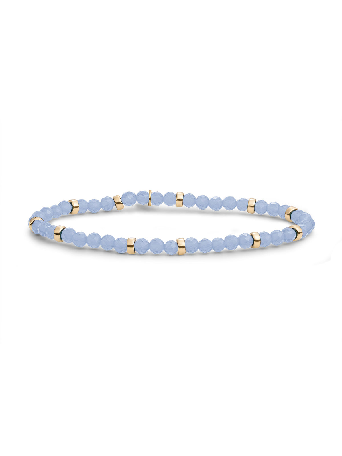 Roundel Interstellar Armband Milky Blue Jade - Gold Plated