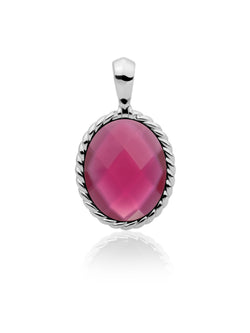 Twist Pendant Candy Jade - Rhodium Plated