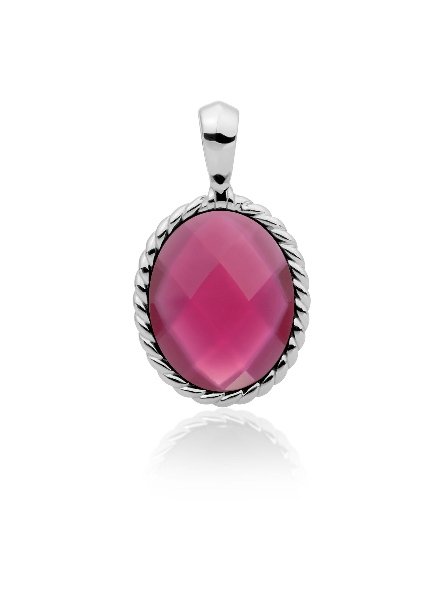 Twist Pendant Candy Jade - Rhodium Plated