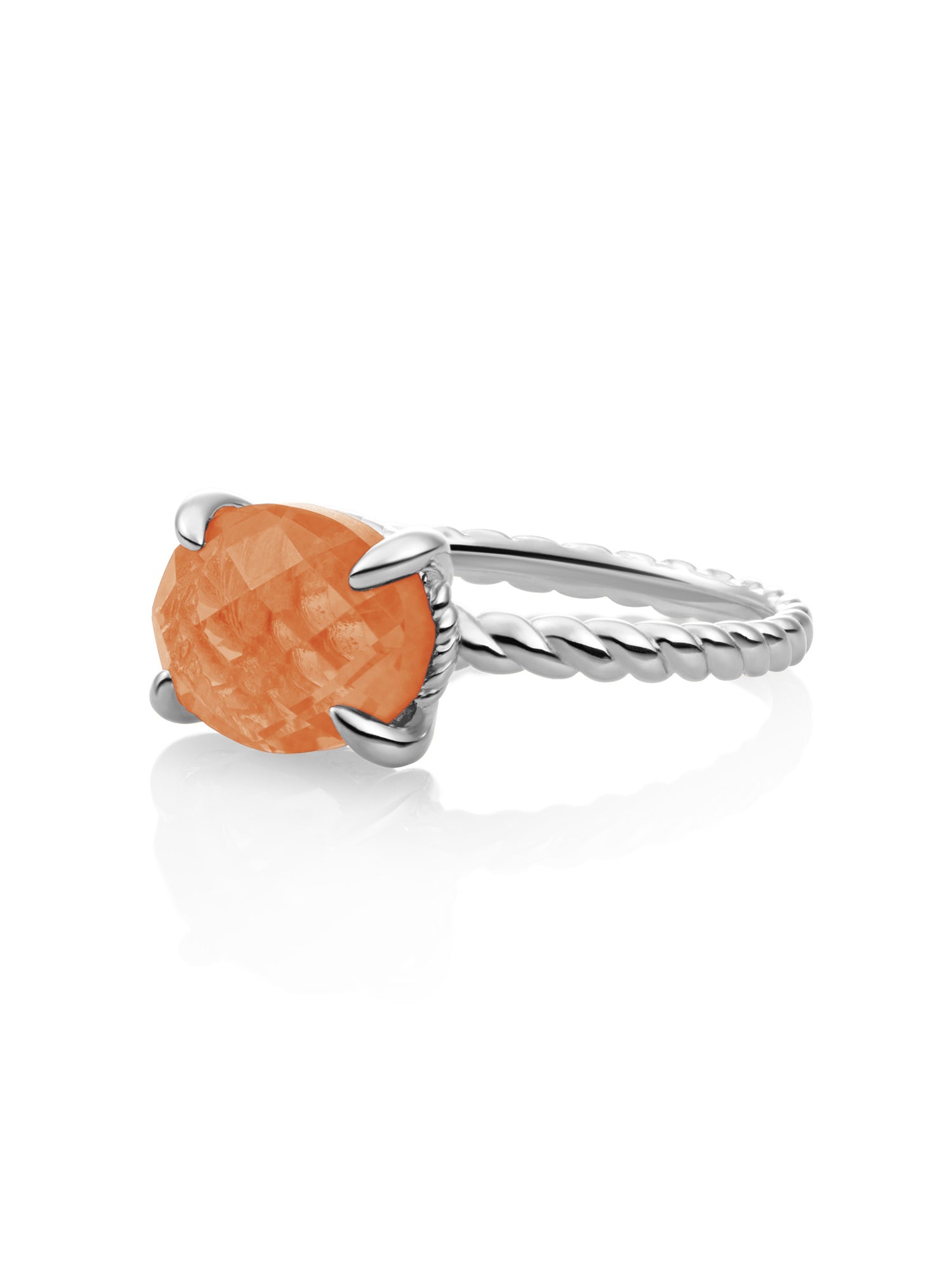 Twist Ring Red Aventurine Zilver - Oranje / 50