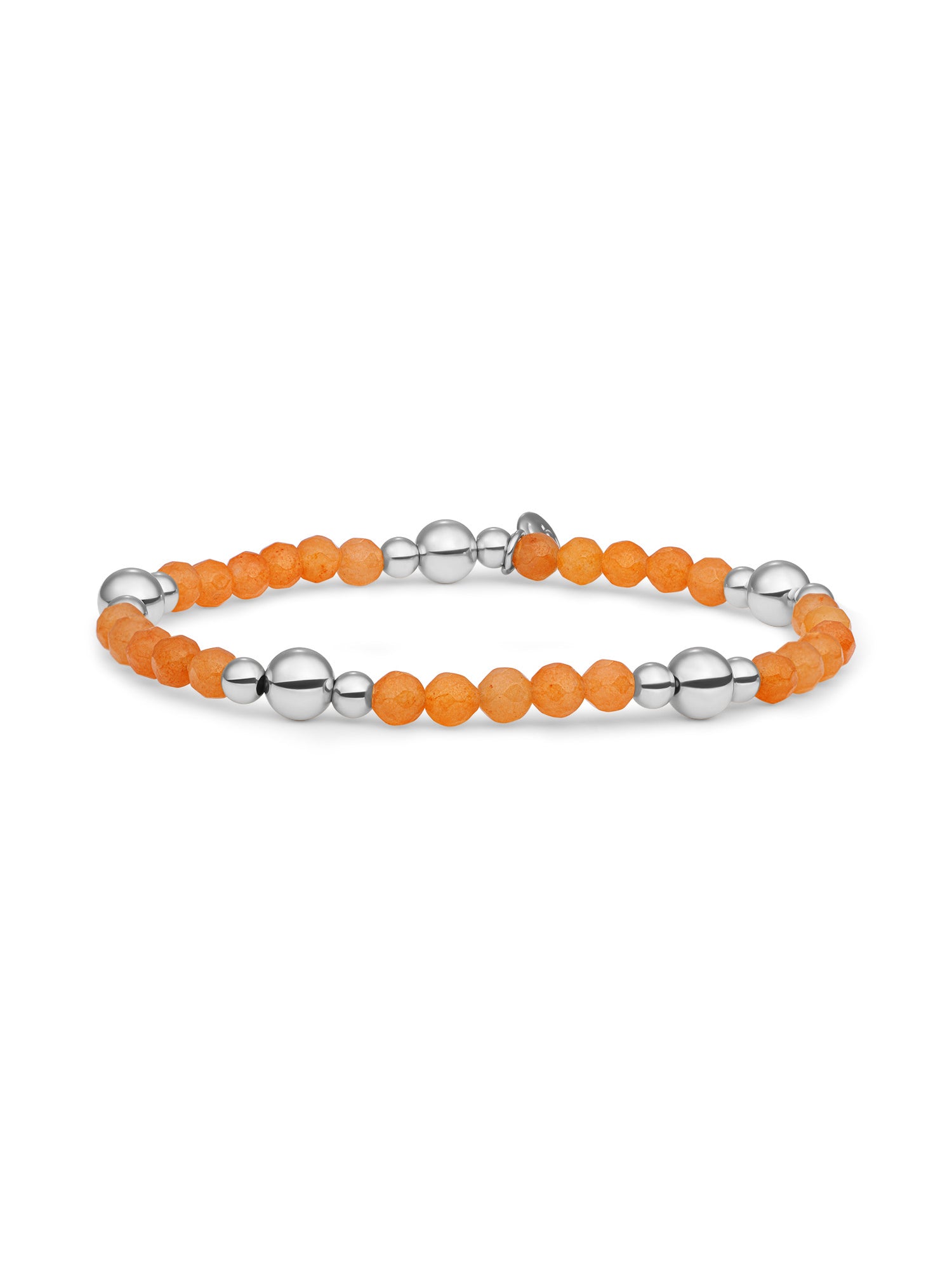 Bold Mix Armband Red Aventurine - Rhodium Plated
