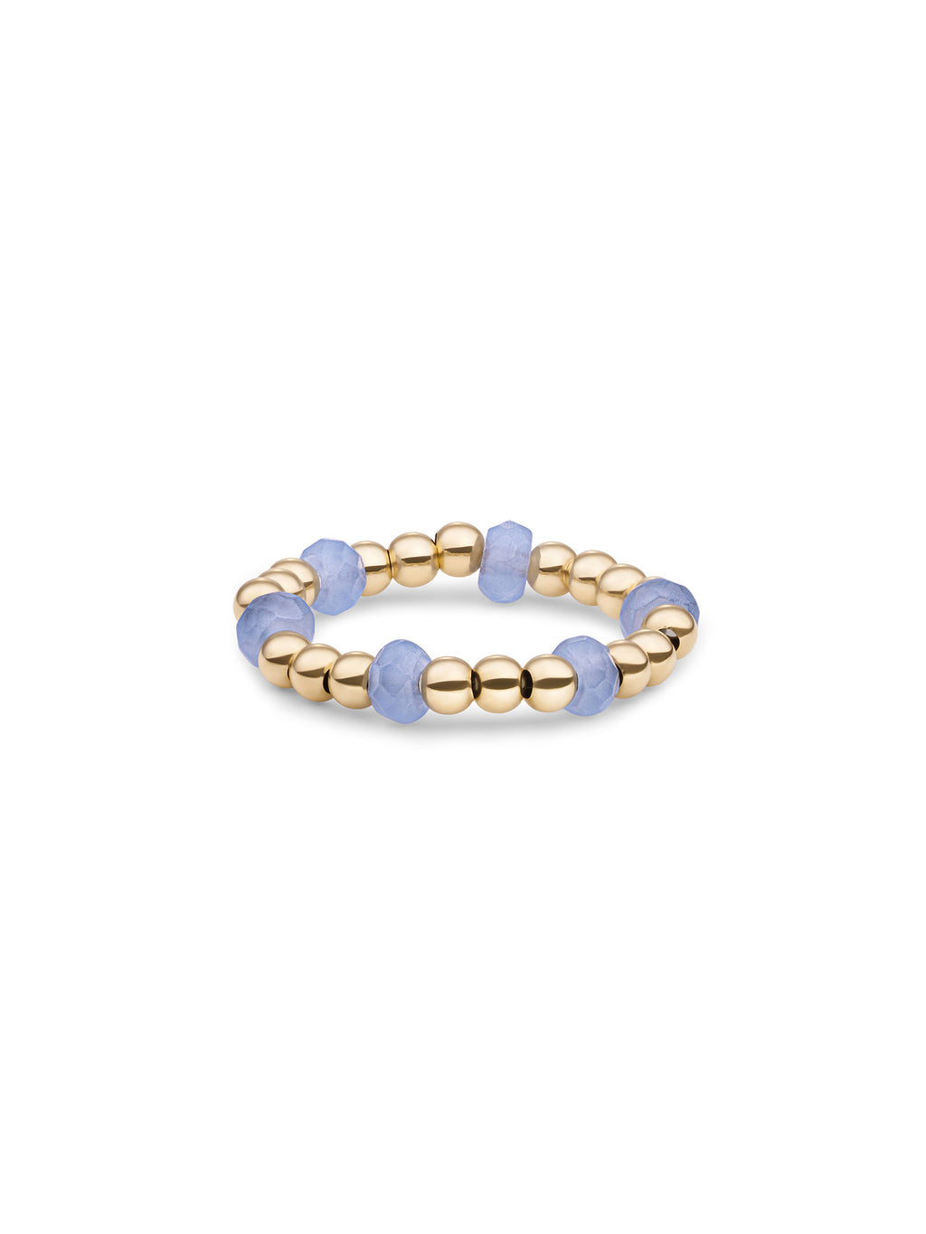 Kralen Ring Facet Roundel Milky Blue Jade - Kralen Ring Facet Roundel Milky Blue Jade