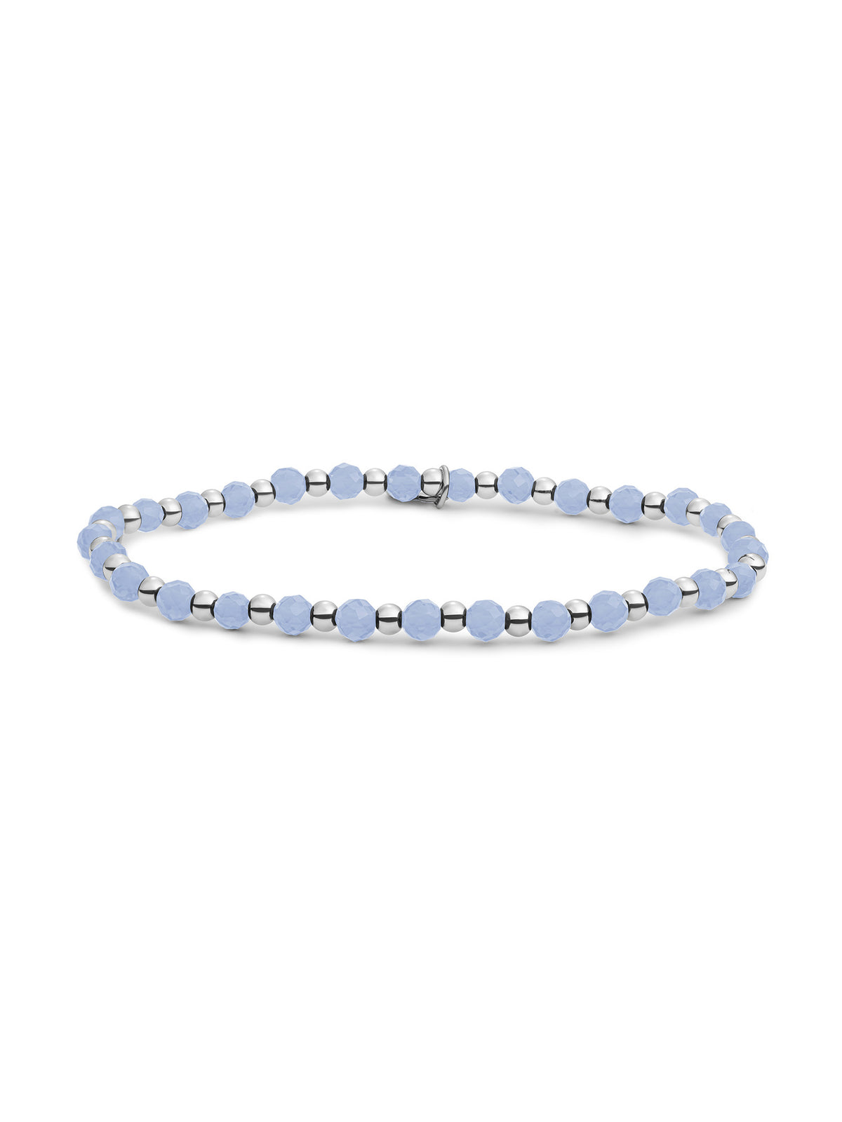 Interstellar Armband Milky Blue Jade - Rhodium Plated