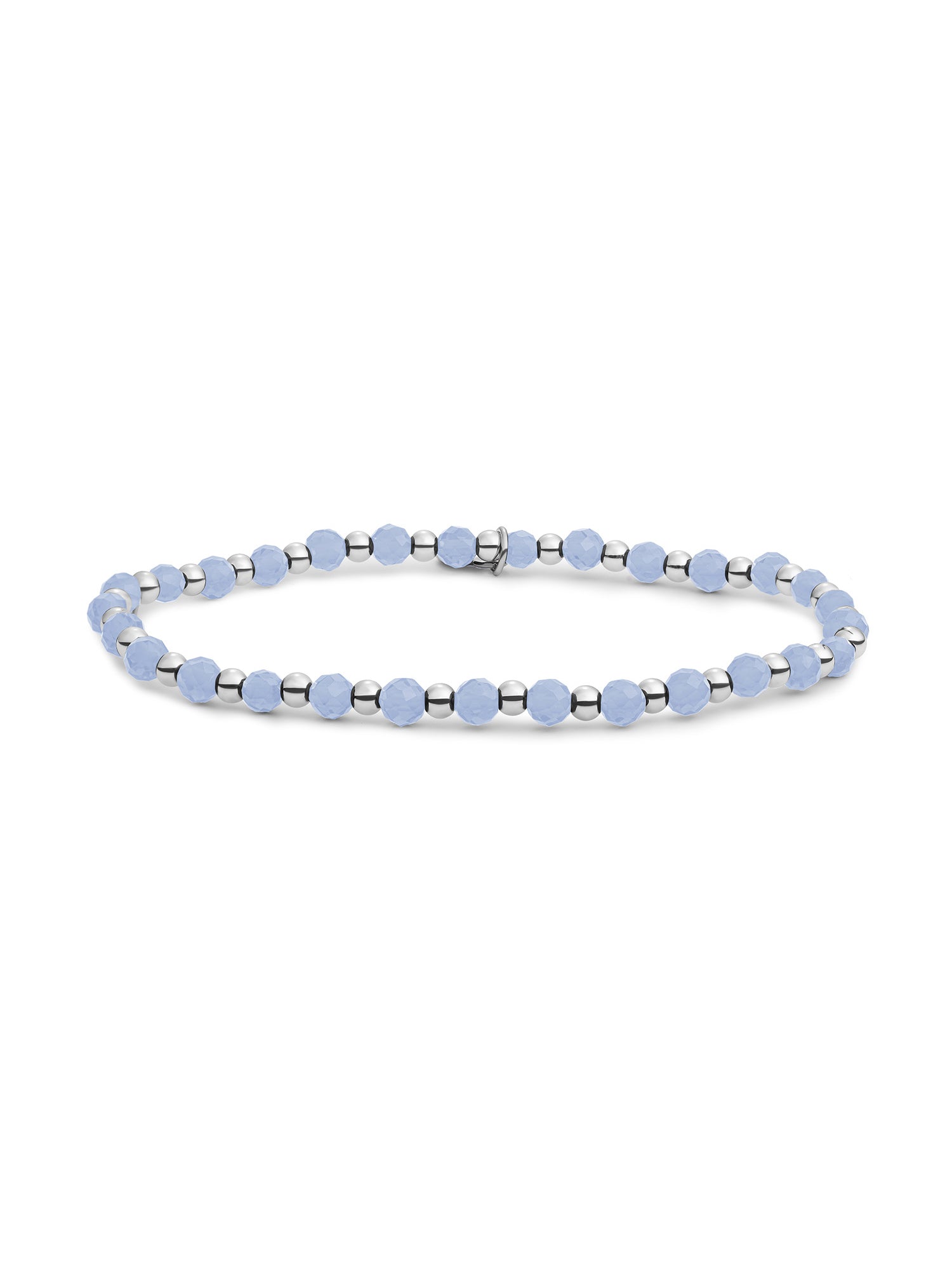Interstellar Armband Milky Blue Jade - Rhodium Plated