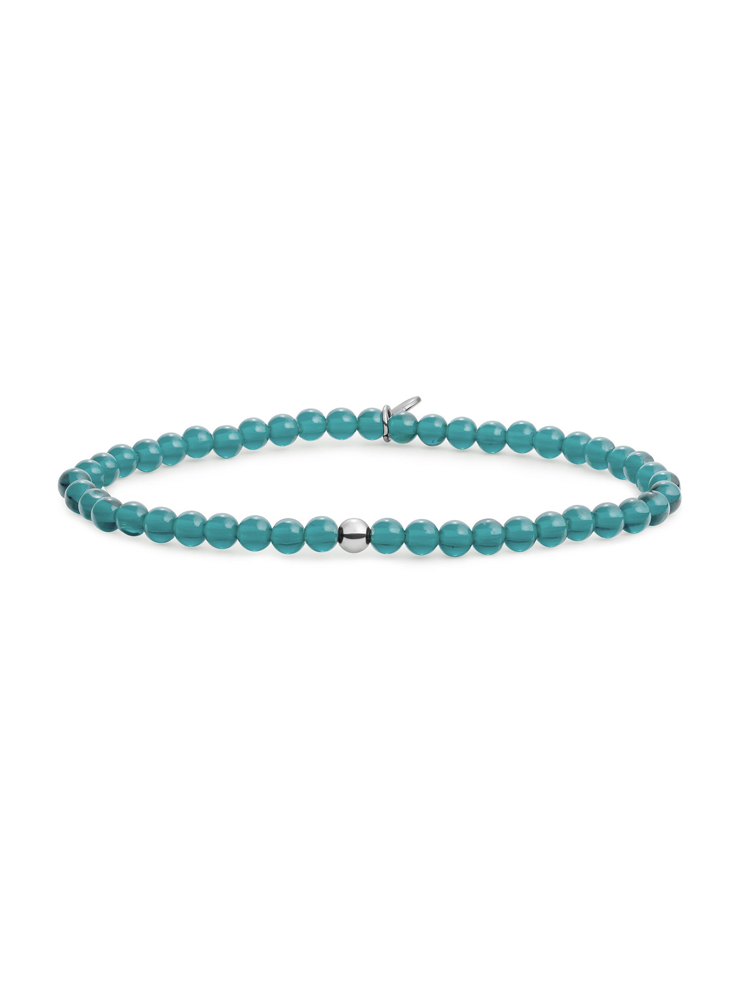 Saturn Armband Small Turquoise Quartz - Rhodium Plated
