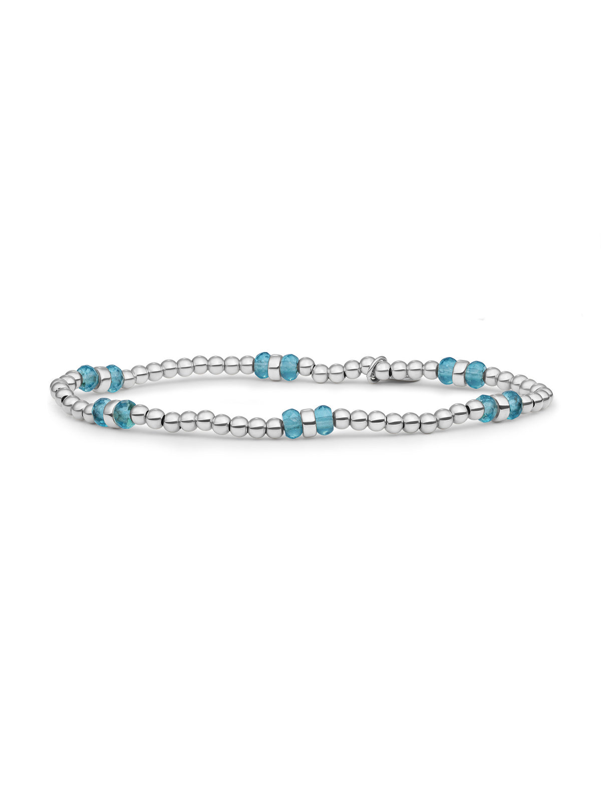 Double Reverse Roundel Armband Turquoise Quartz - Rhodium Plated