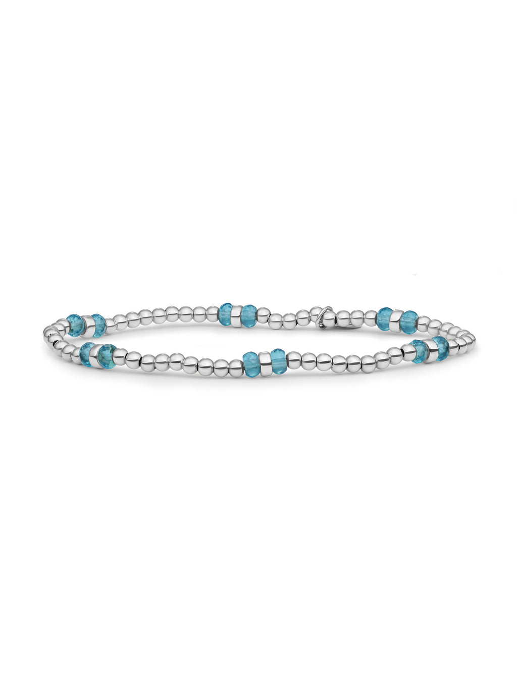 Double Reverse Roundel Armband Turquoise Quartz - Rhodium Plated