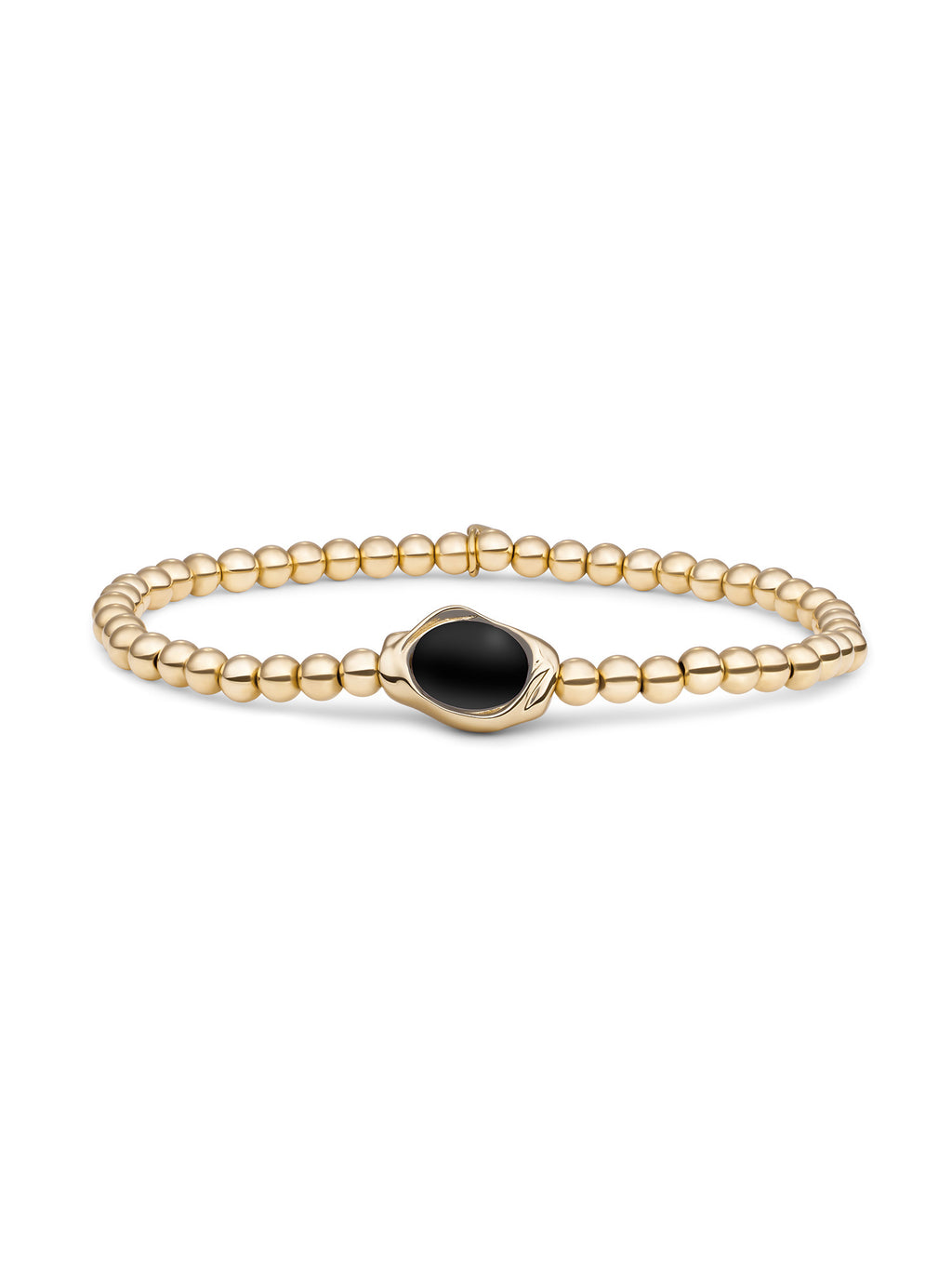 Flow Armband Onyx - Gold Plated