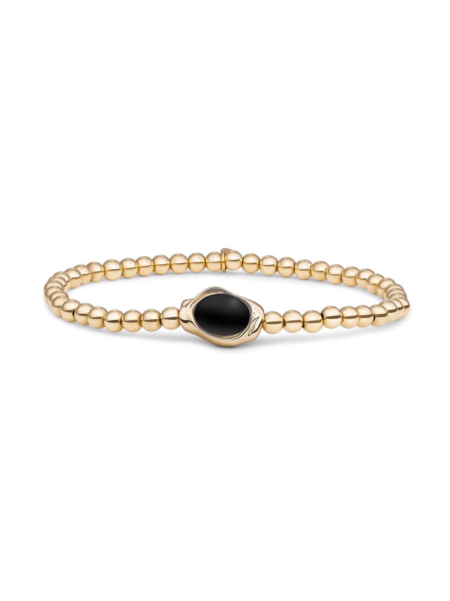 Flow Armband Onyx - Gold Plated