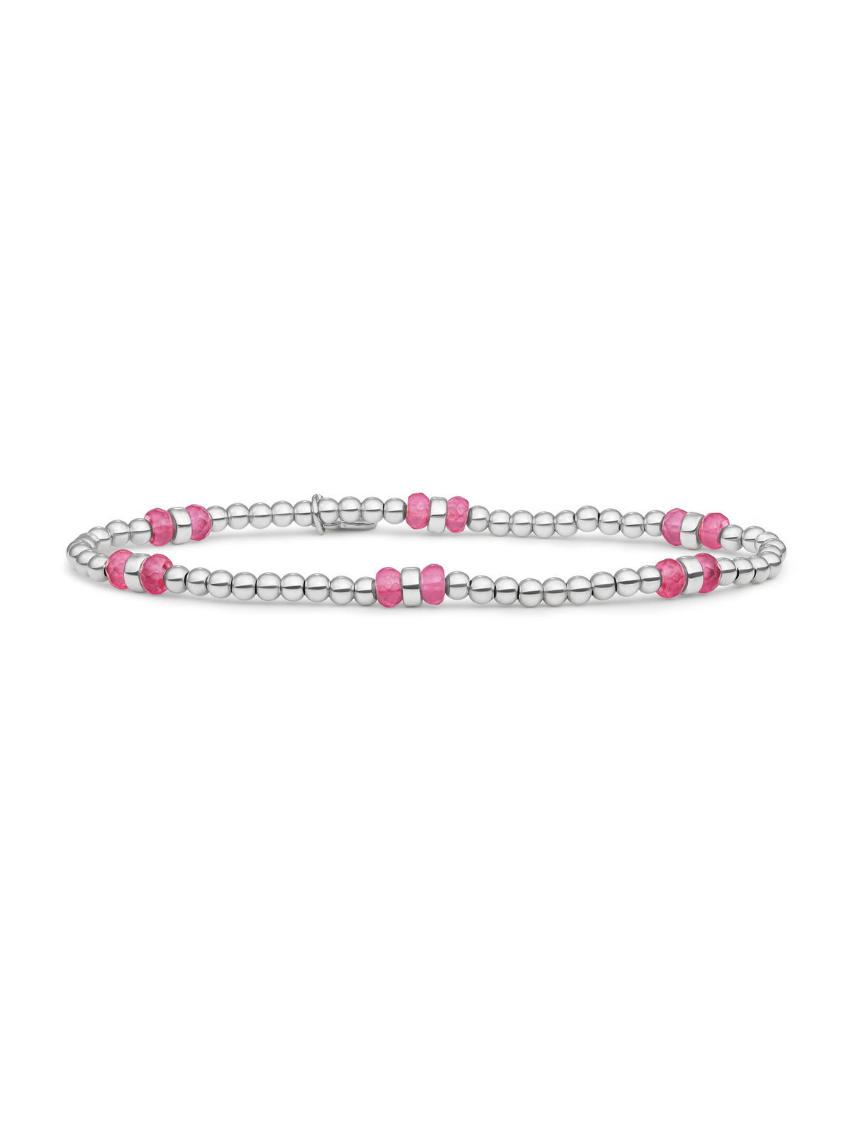 Double Reverse Roundel Armband Candy Jade - Rhodium Plated