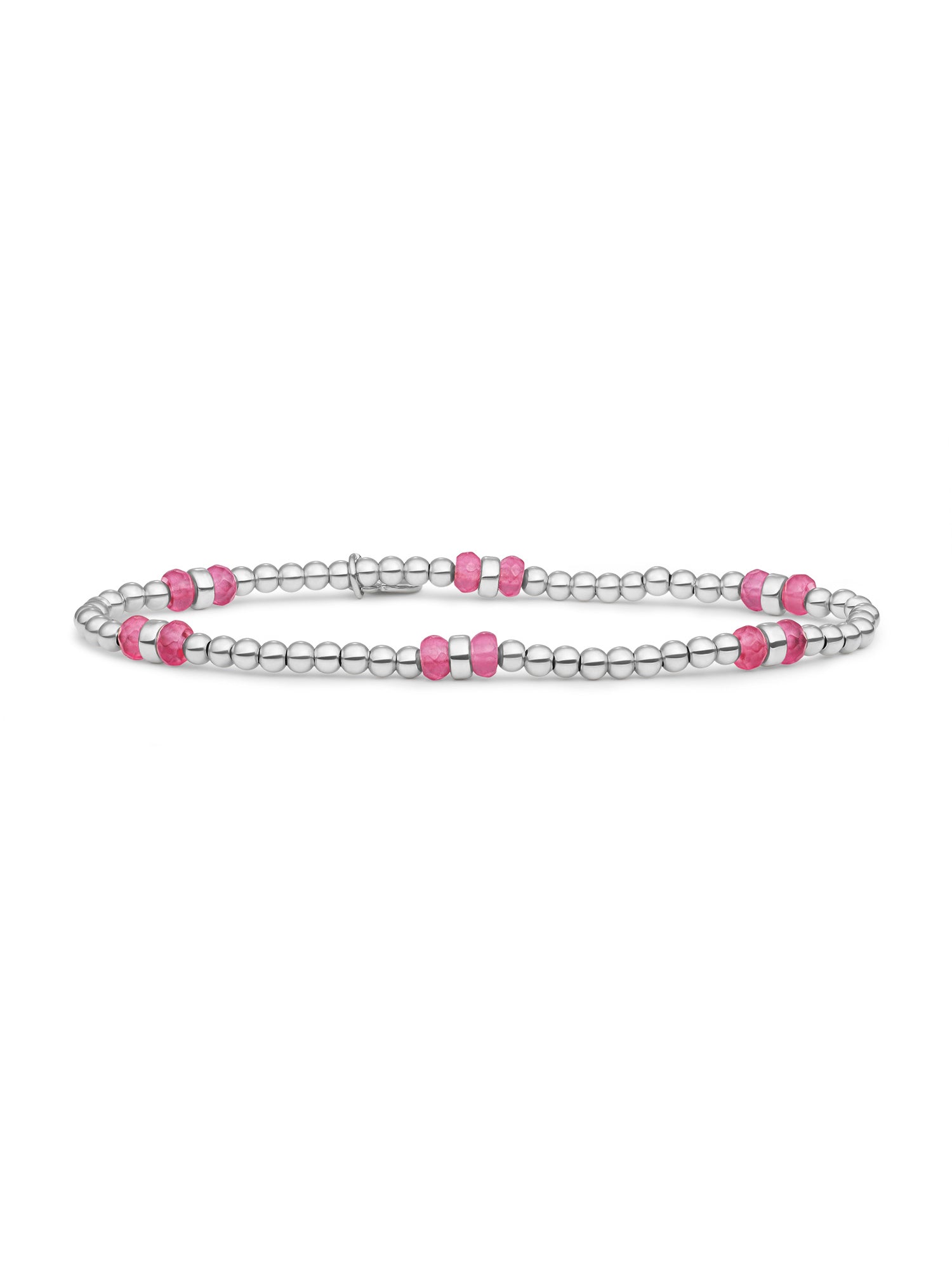 Double Reverse Roundel Armband Candy Jade - Rhodium Plated