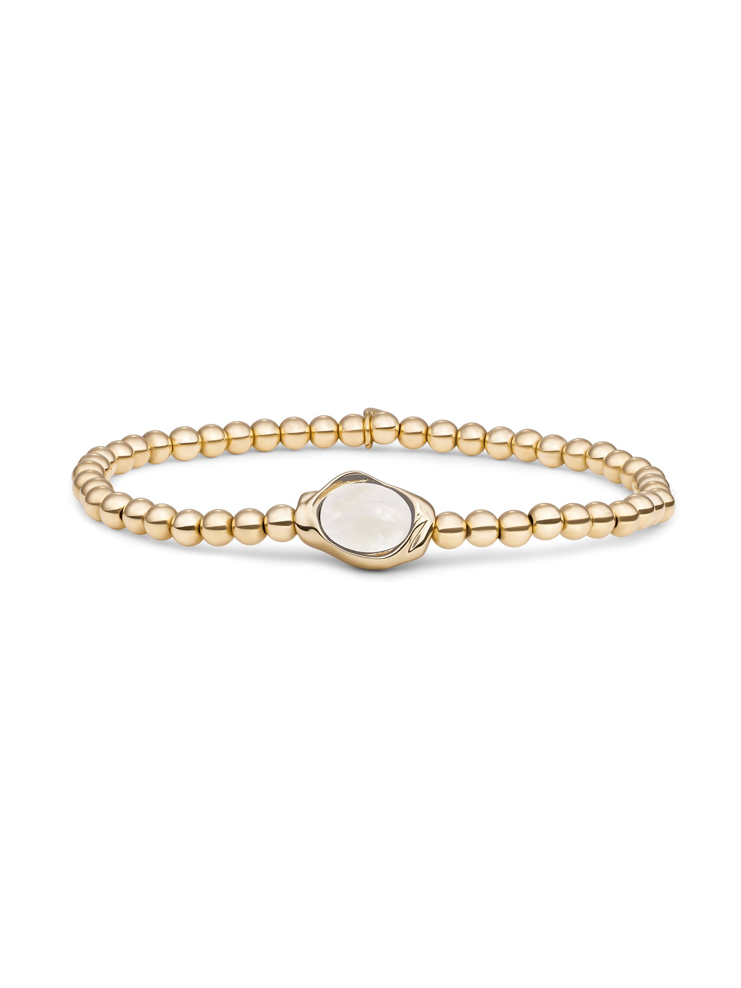 Flow Armband Mother of Pearl - Gold Plated