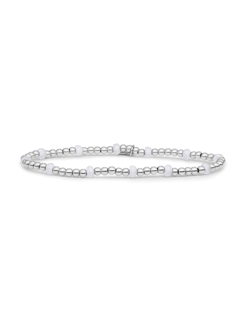 Reverse Roundel Armband Moonstone - Rhodium Plated