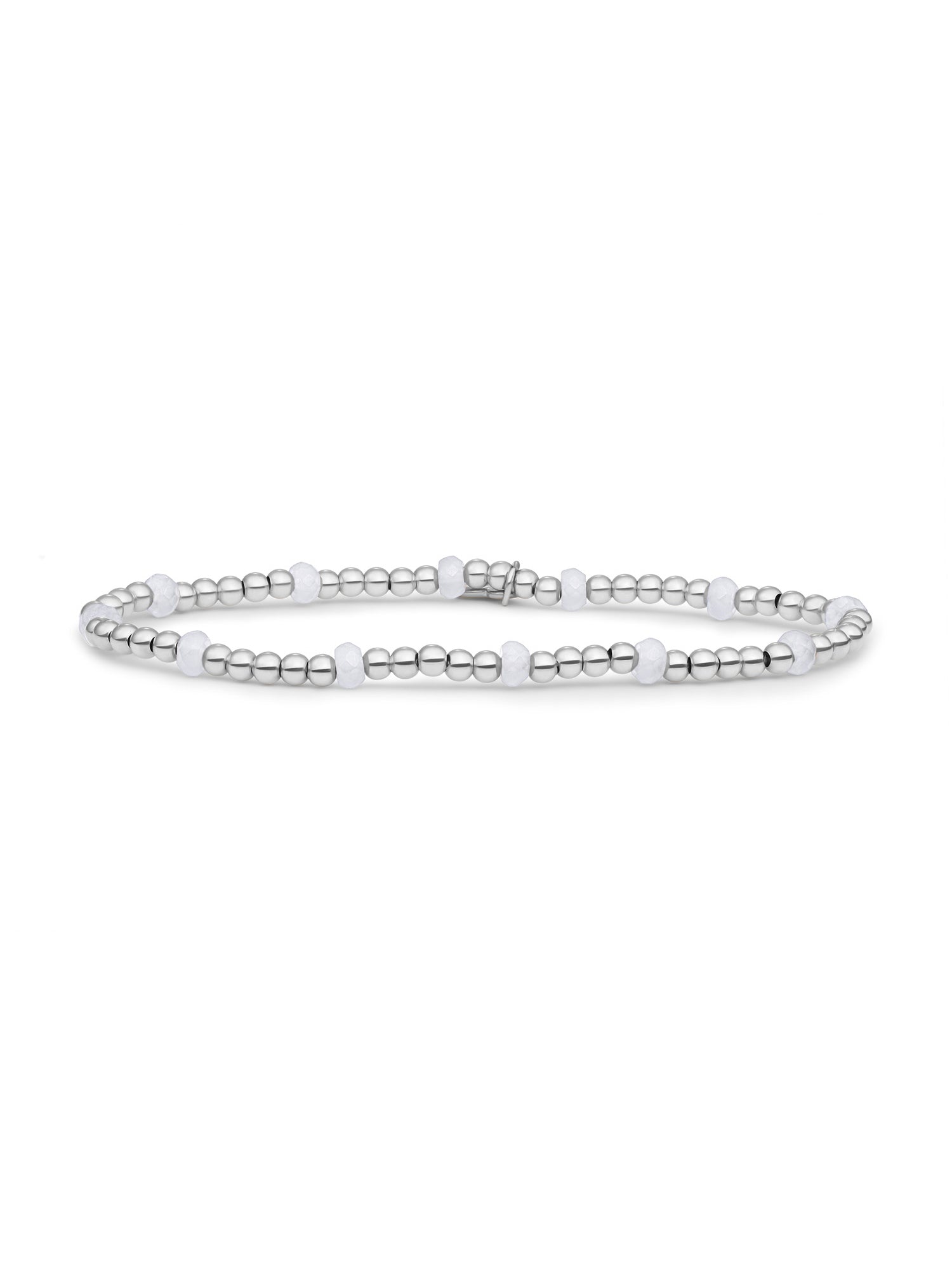 Reverse Roundel Armband Moonstone - Rhodium Plated