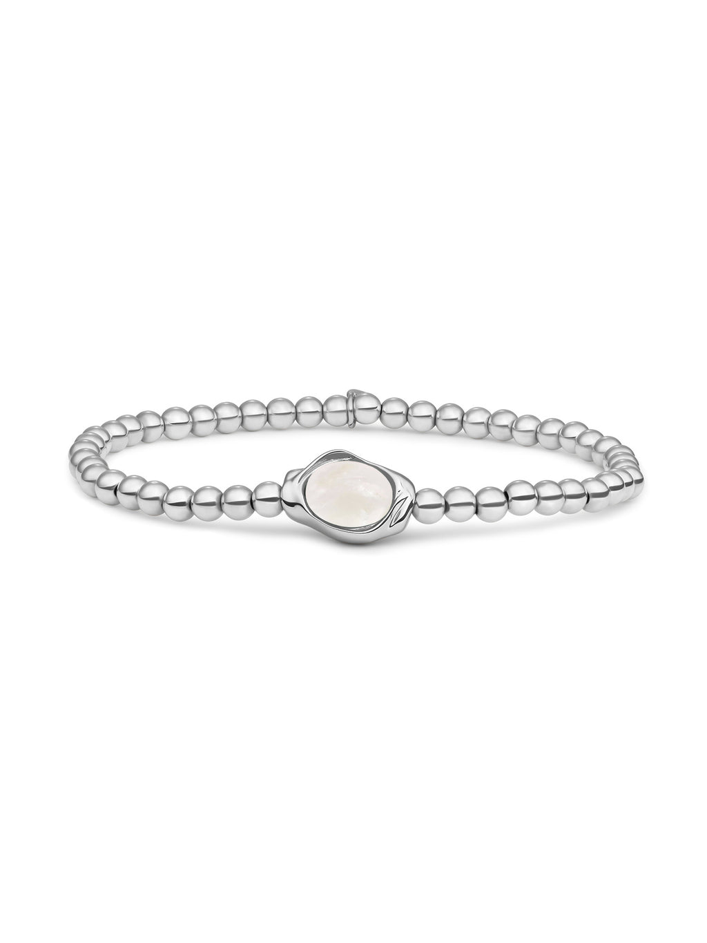 Flow Armband Mother of Pearl - Rhodium Plated
