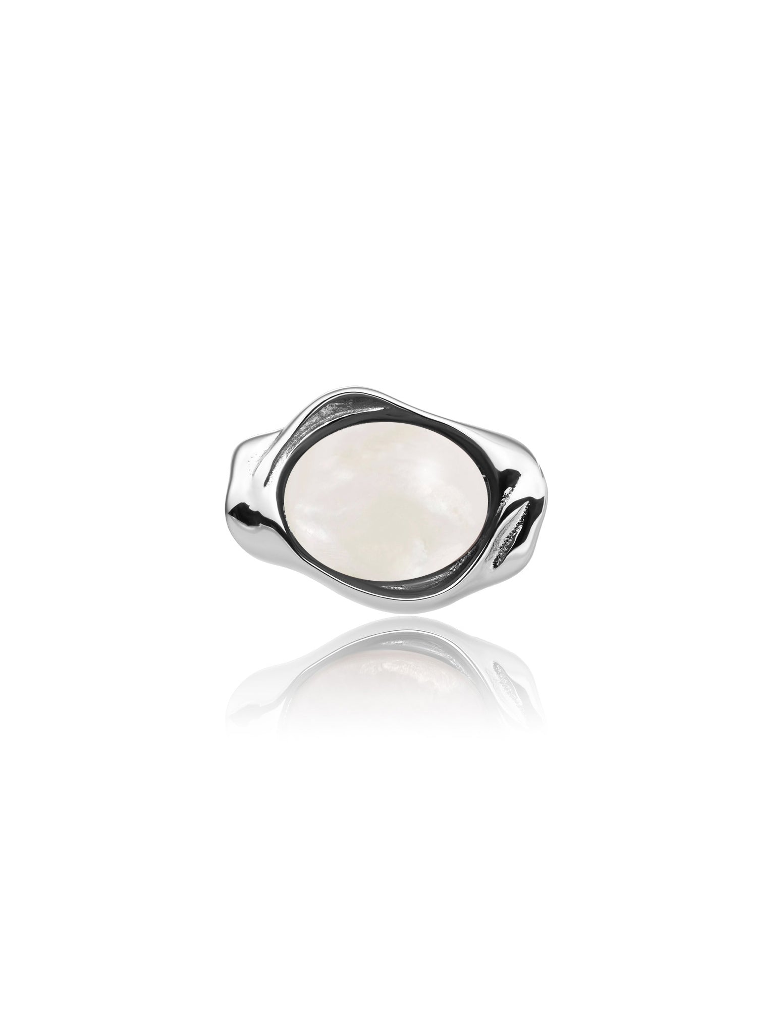 Flow Pendant Pearl - Rhodium Plated