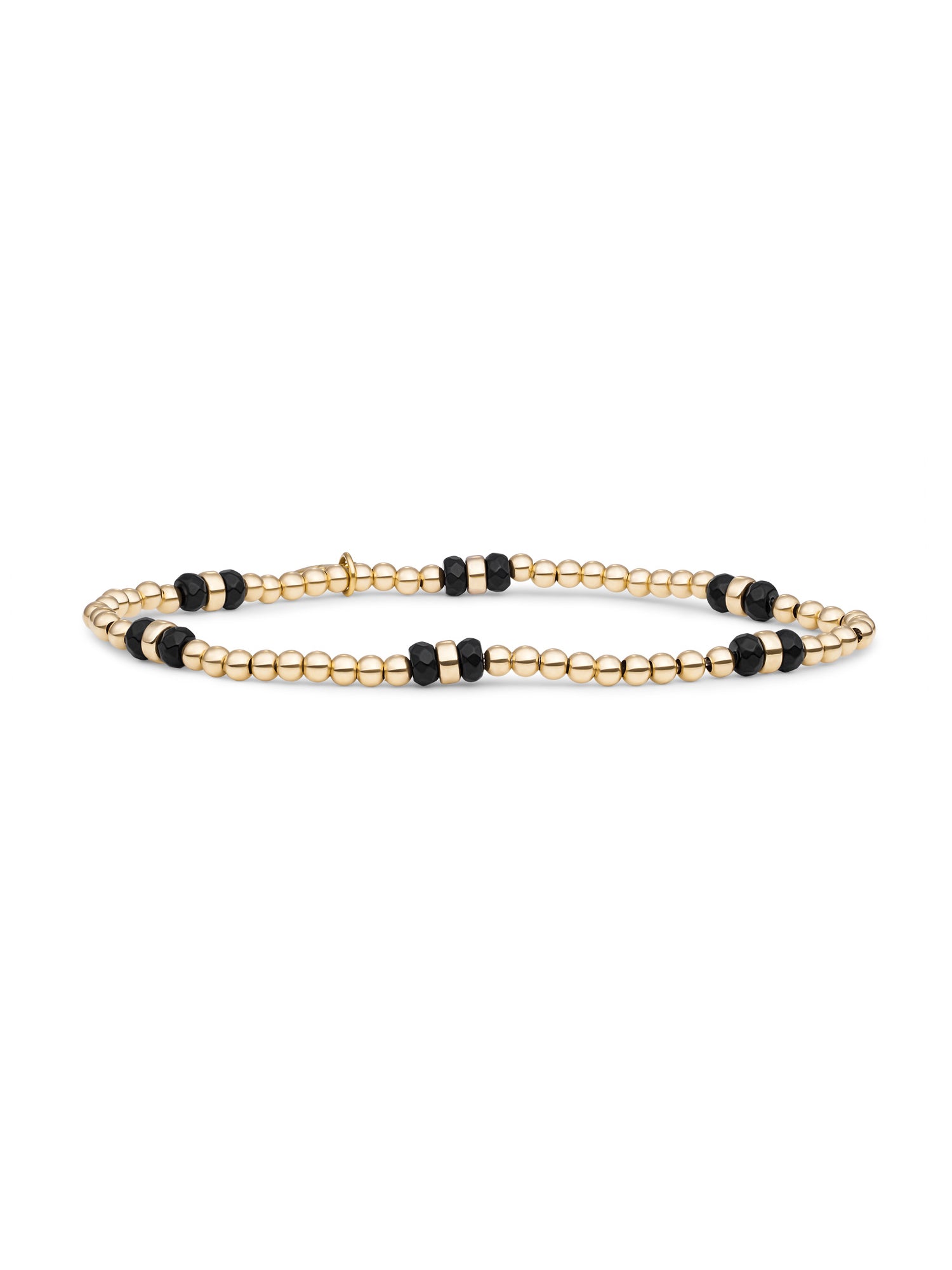 Double Reverse Roundel Armband Onyx - Gold Plated