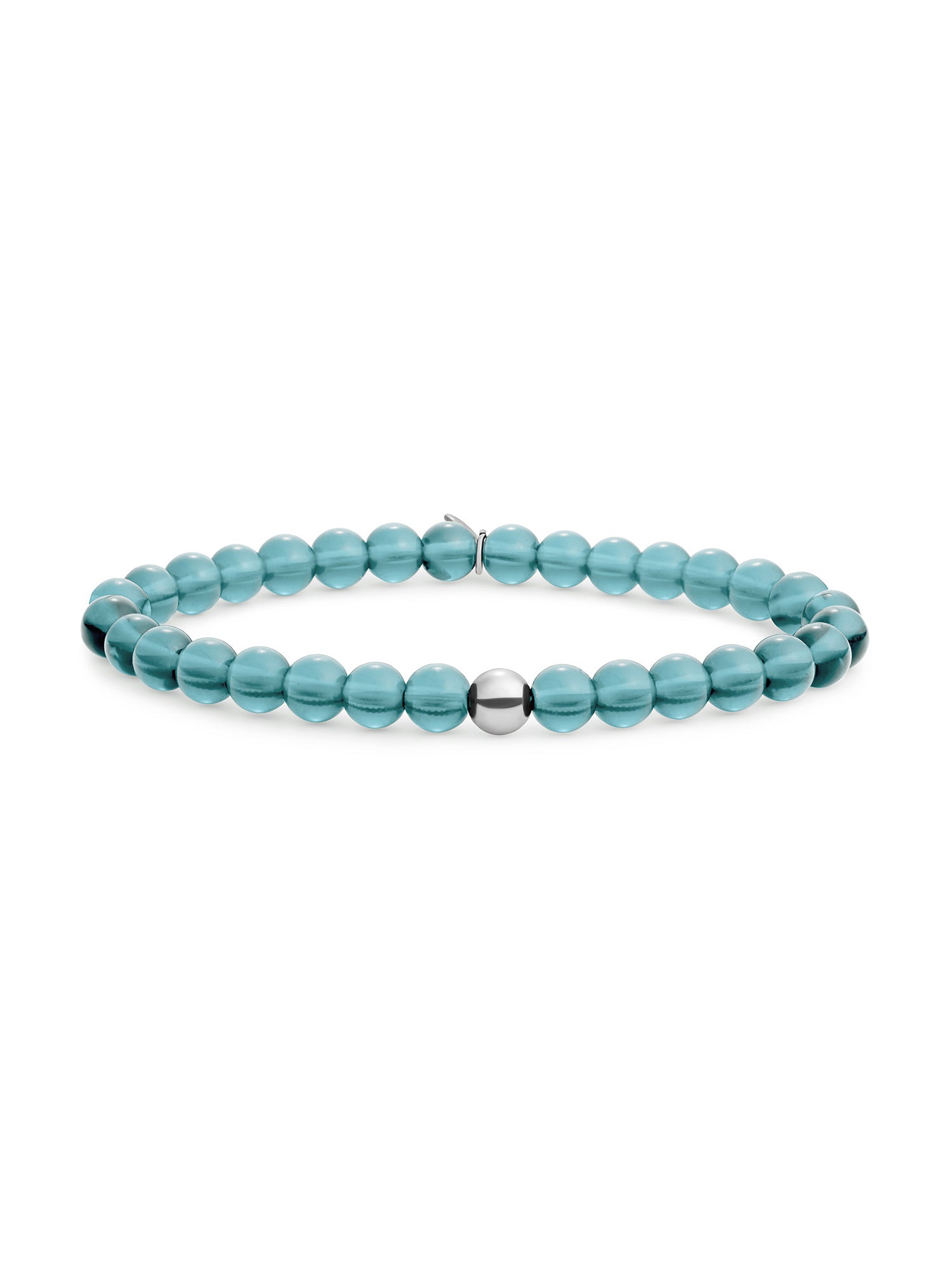 Saturn Armband Large Turquoise Quartz - Rhodium Plated