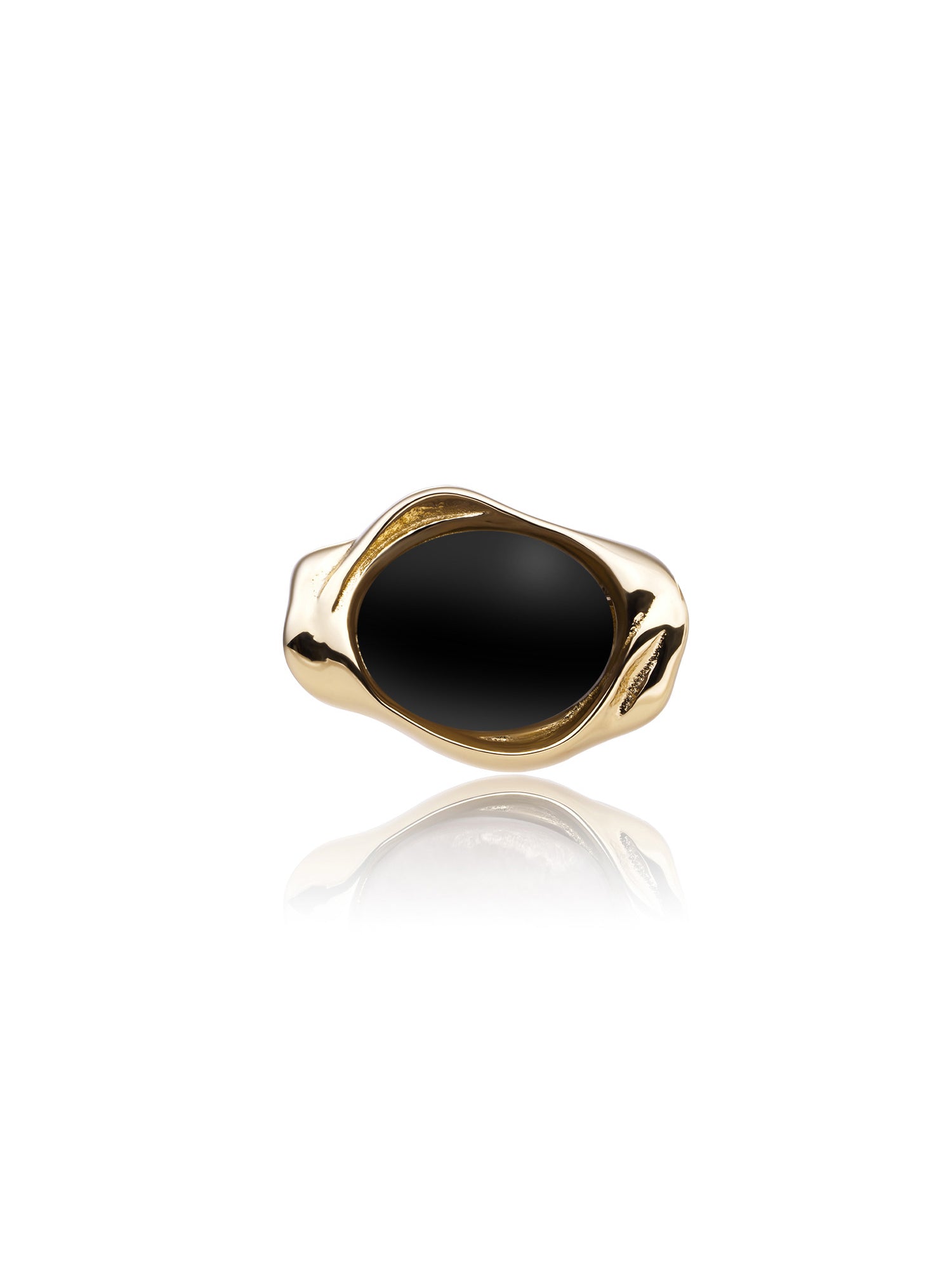 Flow Pendant Onyx - Gold Plated