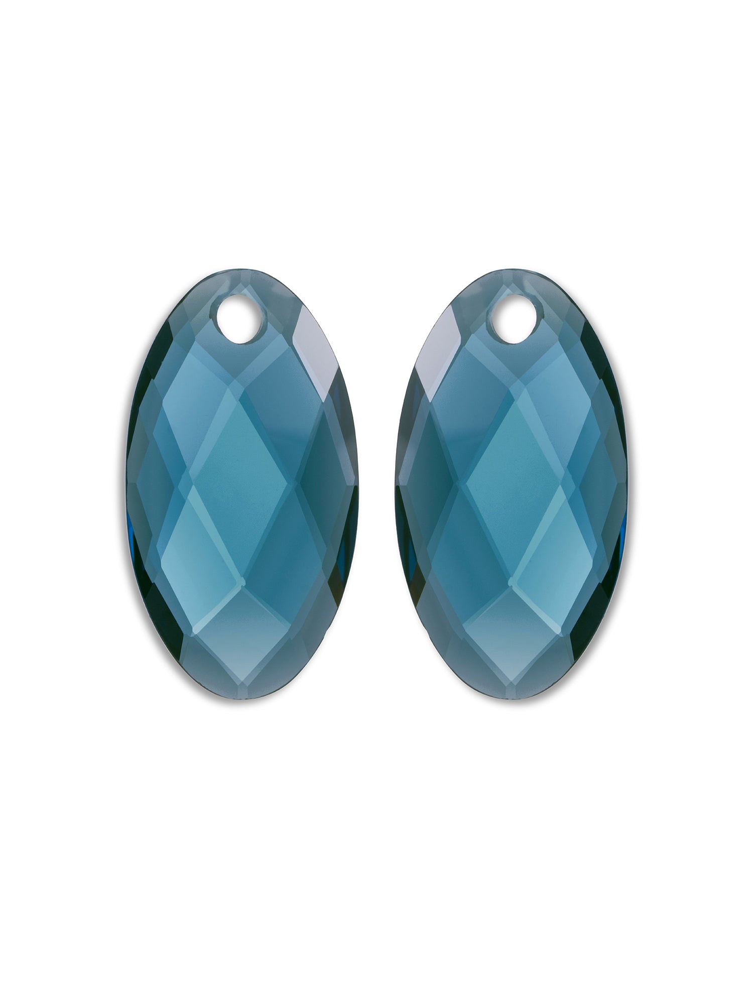 Oorbel Edelstenen Large Leaf Ocean Topaz Quartz - Oorbel Edelstenen Large Leaf Ocean Topaz Quartz